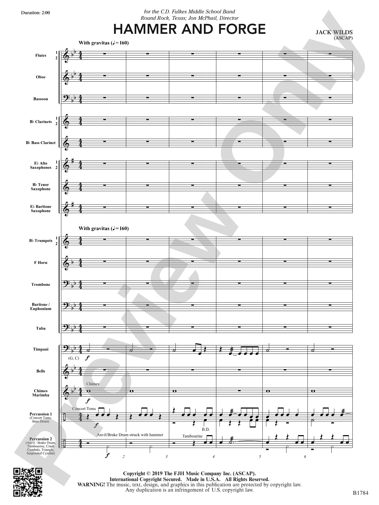 Hammer and Forge: Concert Band Conductor Score & Parts