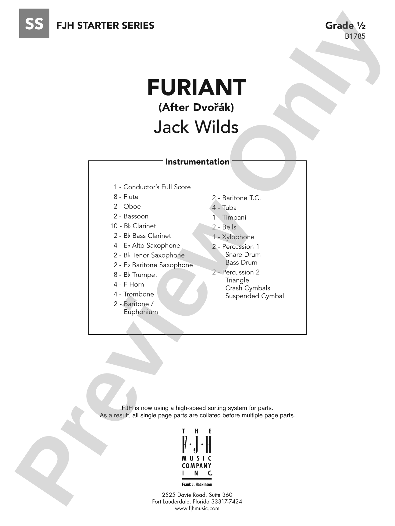 Furiant: Concert Band Conductor Score & Parts