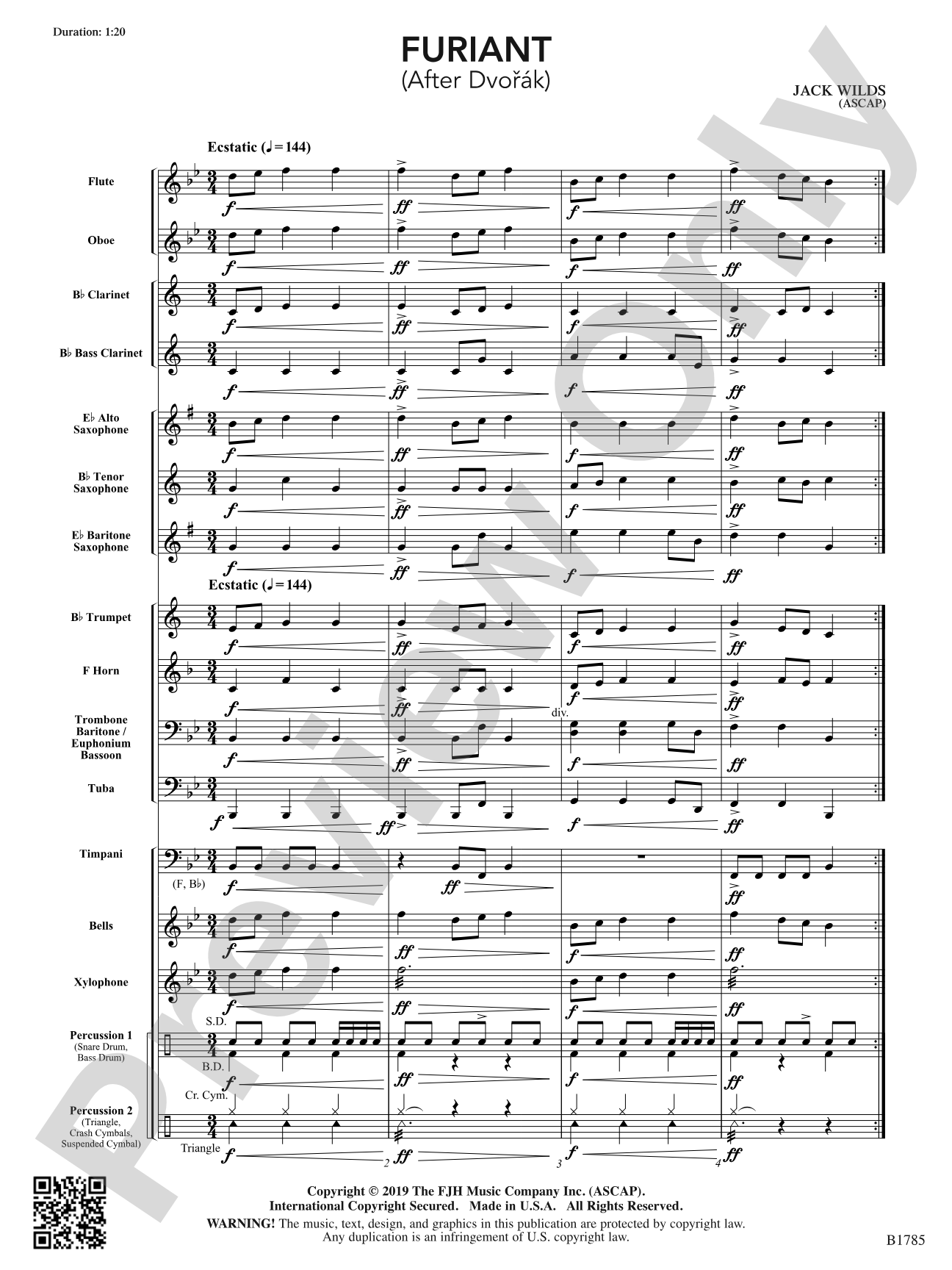Furiant: Concert Band Conductor Score & Parts