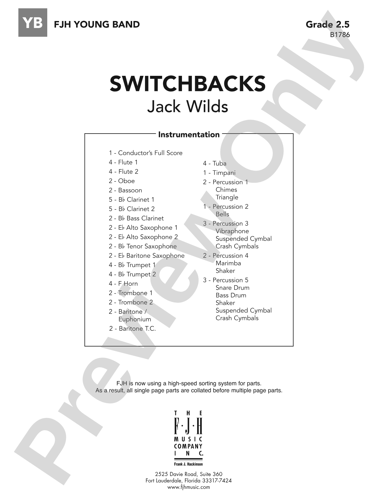 Switchbacks: Concert Band Conductor Score & Parts