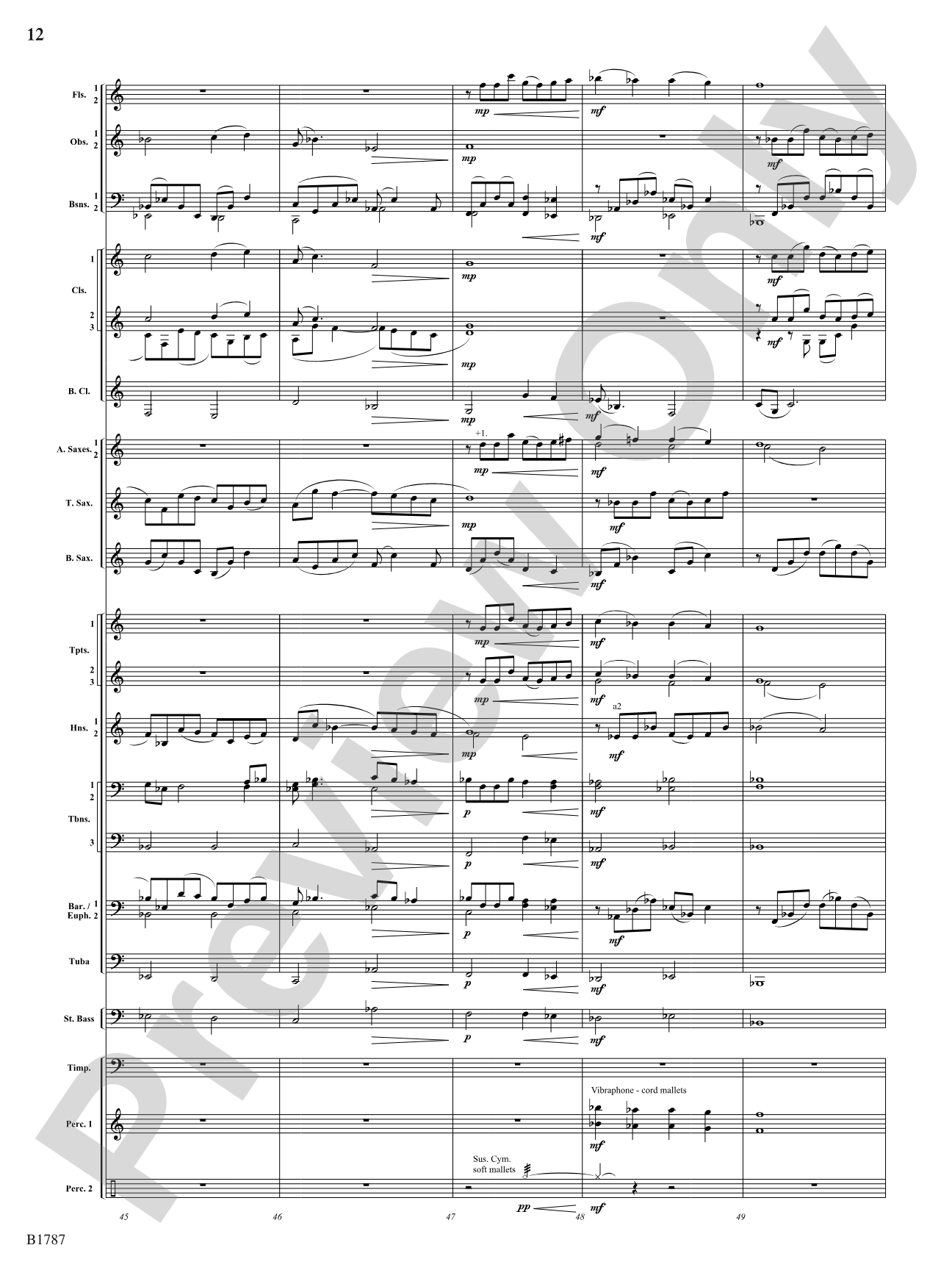 hung aloft the night: Concert Band Conductor Score & Parts