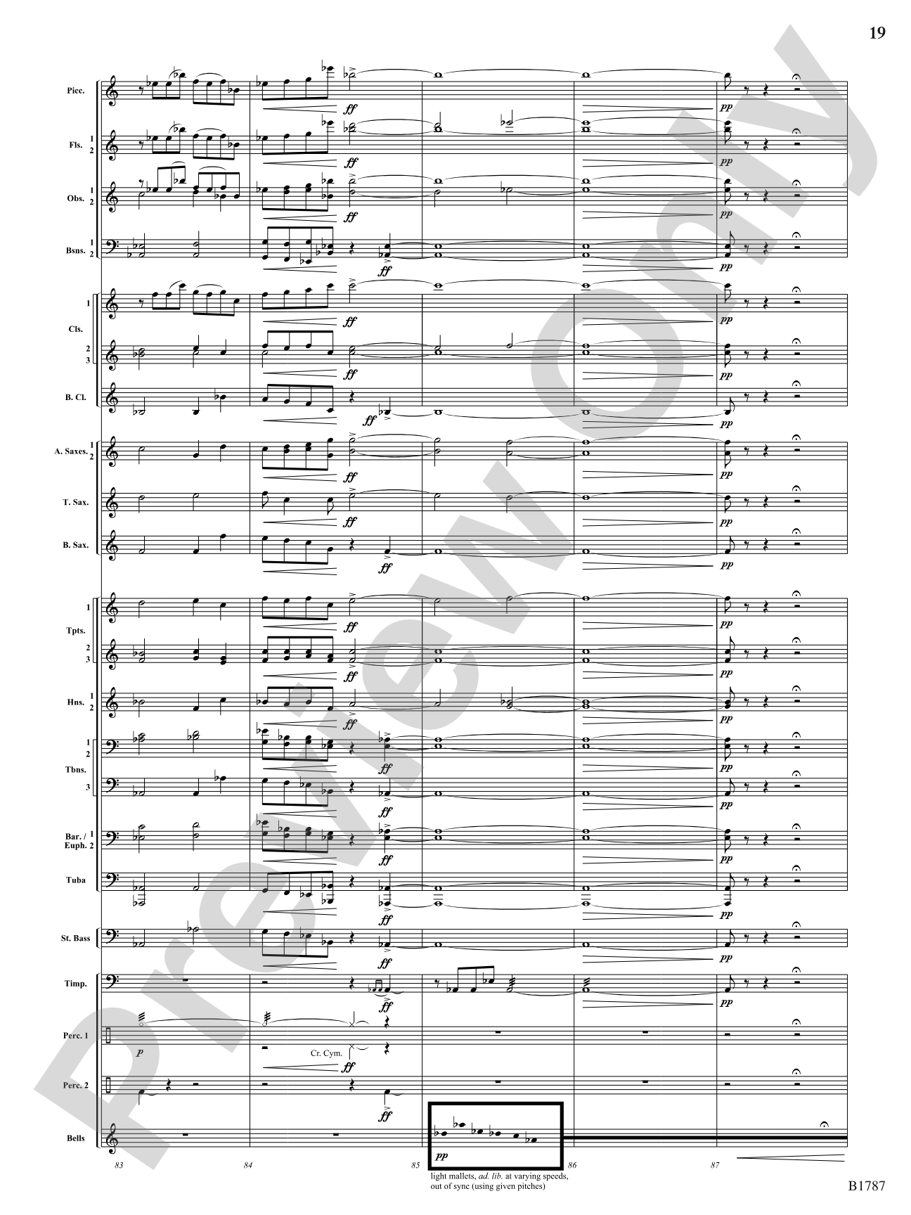 hung aloft the night: Concert Band Conductor Score & Parts