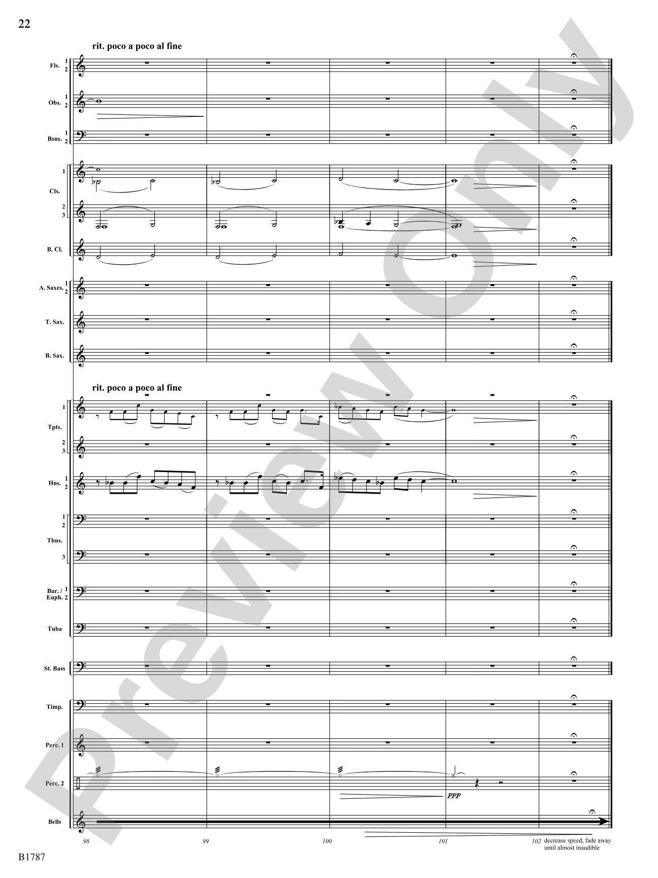hung aloft the night: Concert Band Conductor Score & Parts