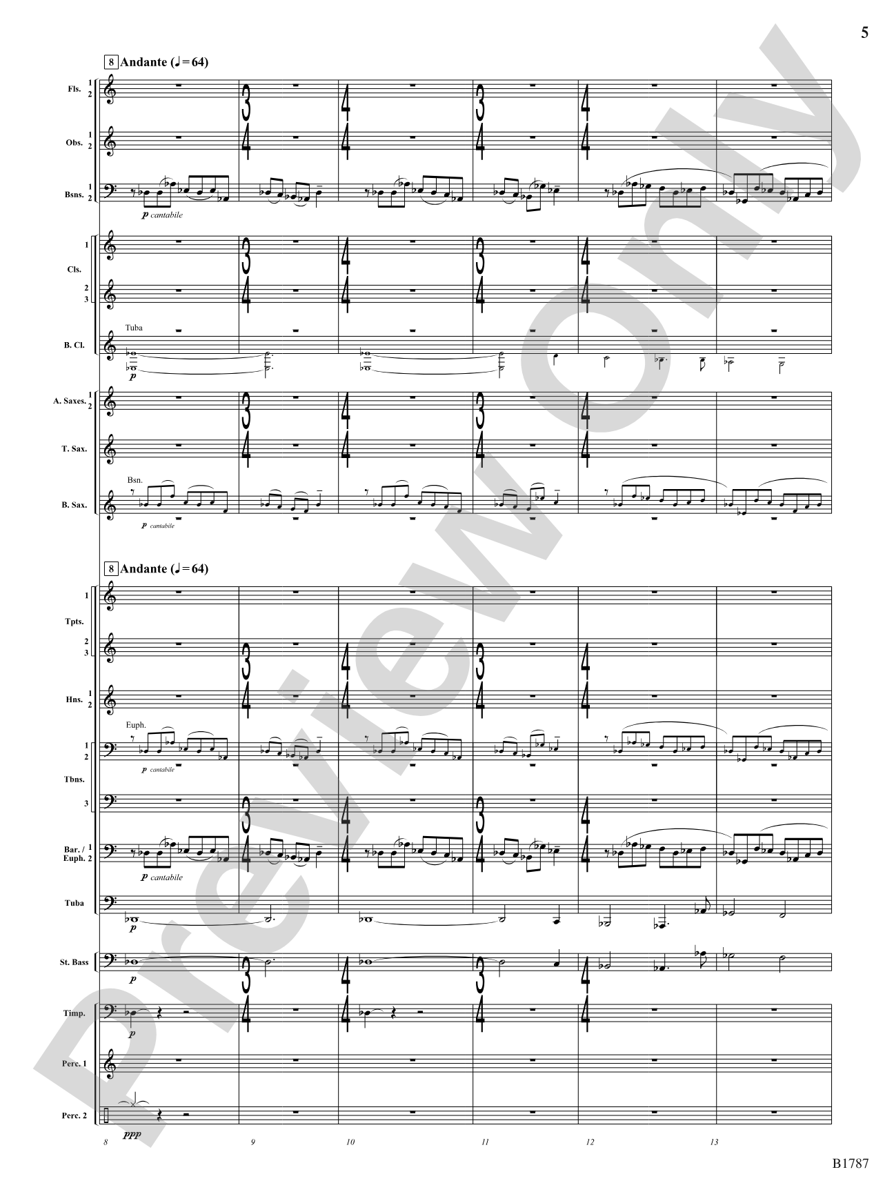 hung aloft the night: Concert Band Conductor Score & Parts