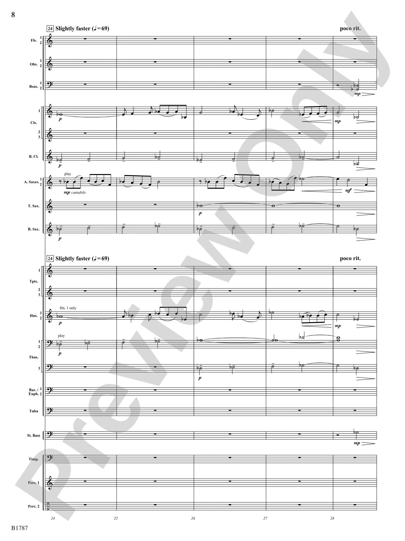 hung aloft the night: Concert Band Conductor Score & Parts