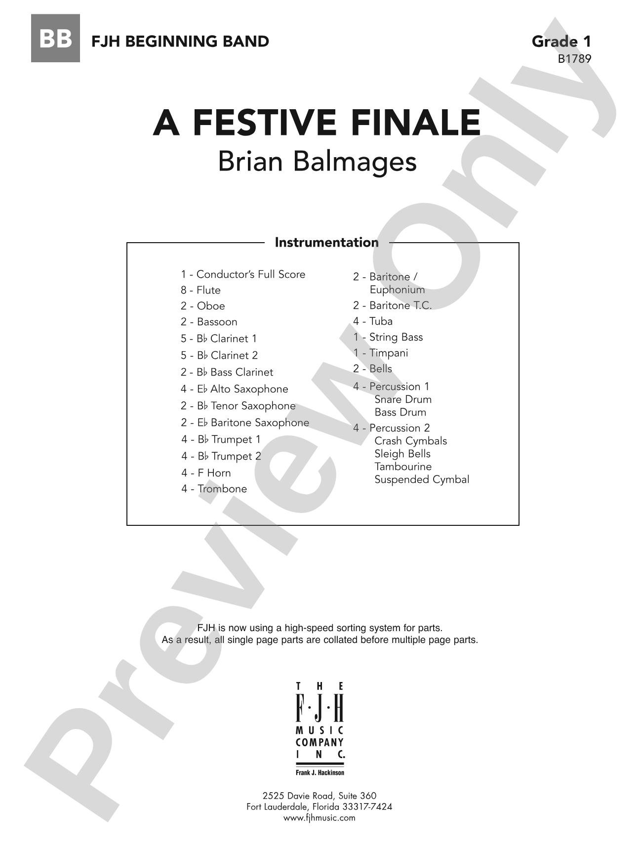 A Festive Finale: Concert Band Conductor Score & Parts