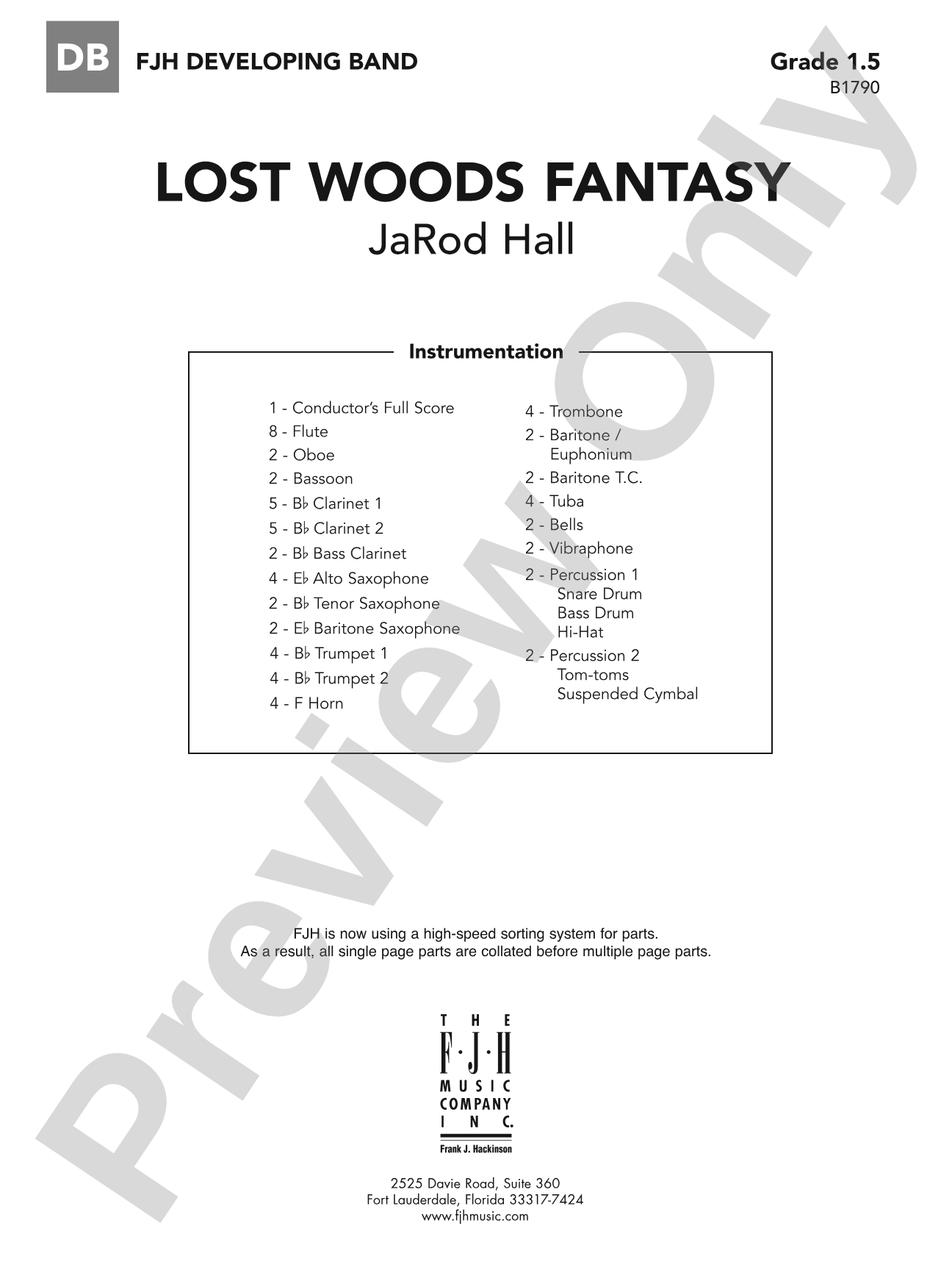 Lost Woods Fantasy: Concert Band Conductor Score & Parts