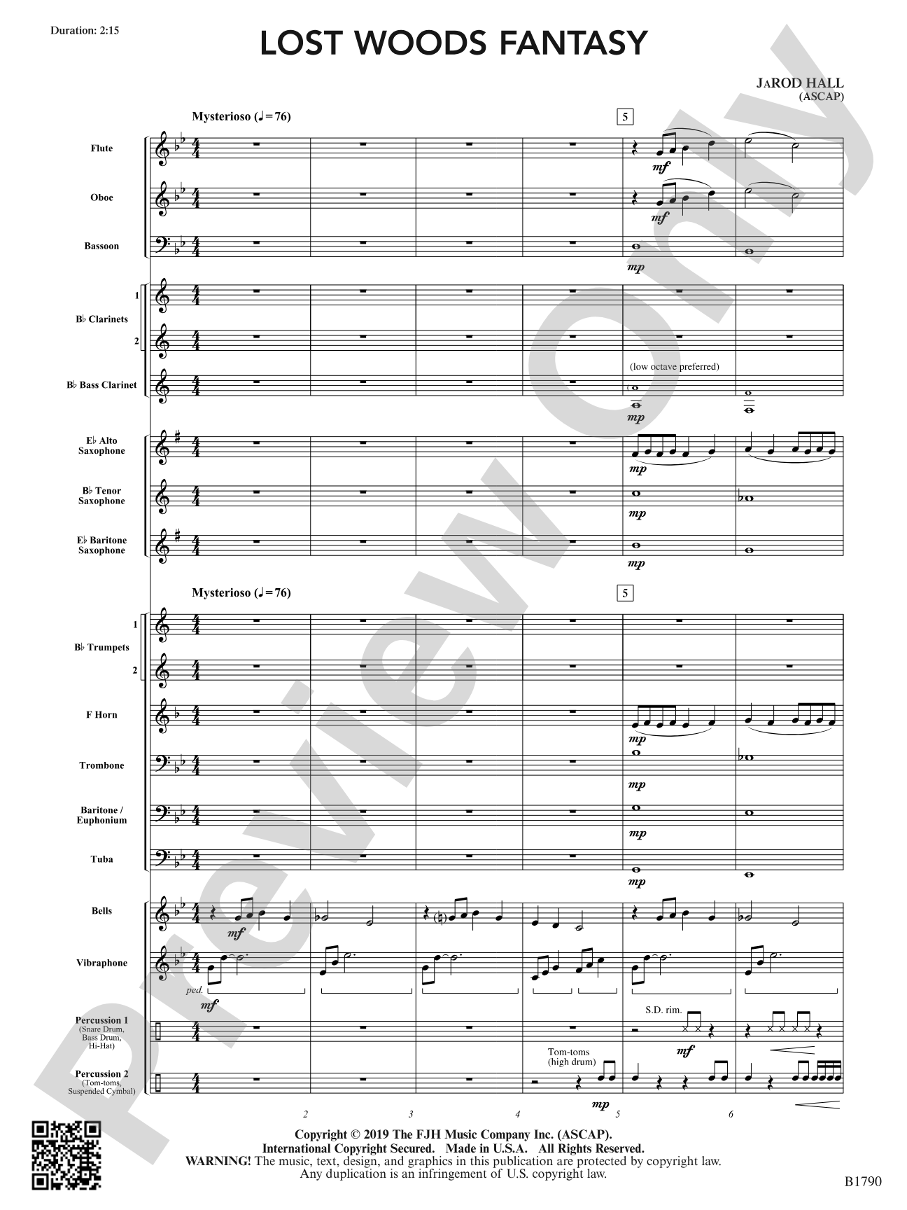 Lost Woods Fantasy: Concert Band Conductor Score & Parts