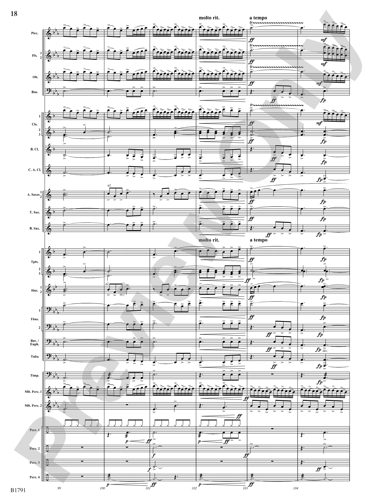 Thrash: Concert Band Conductor Score & Parts