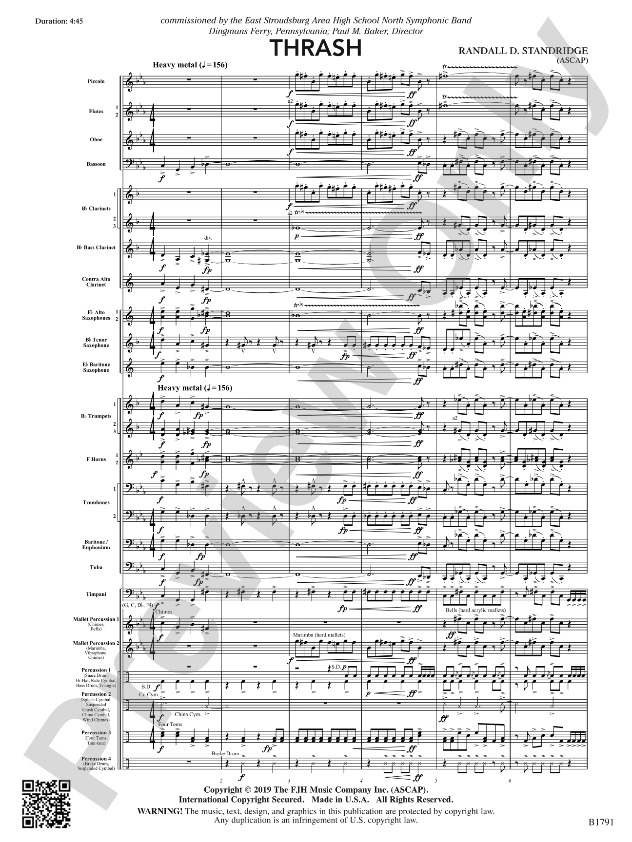 Thrash: Concert Band Conductor Score & Parts