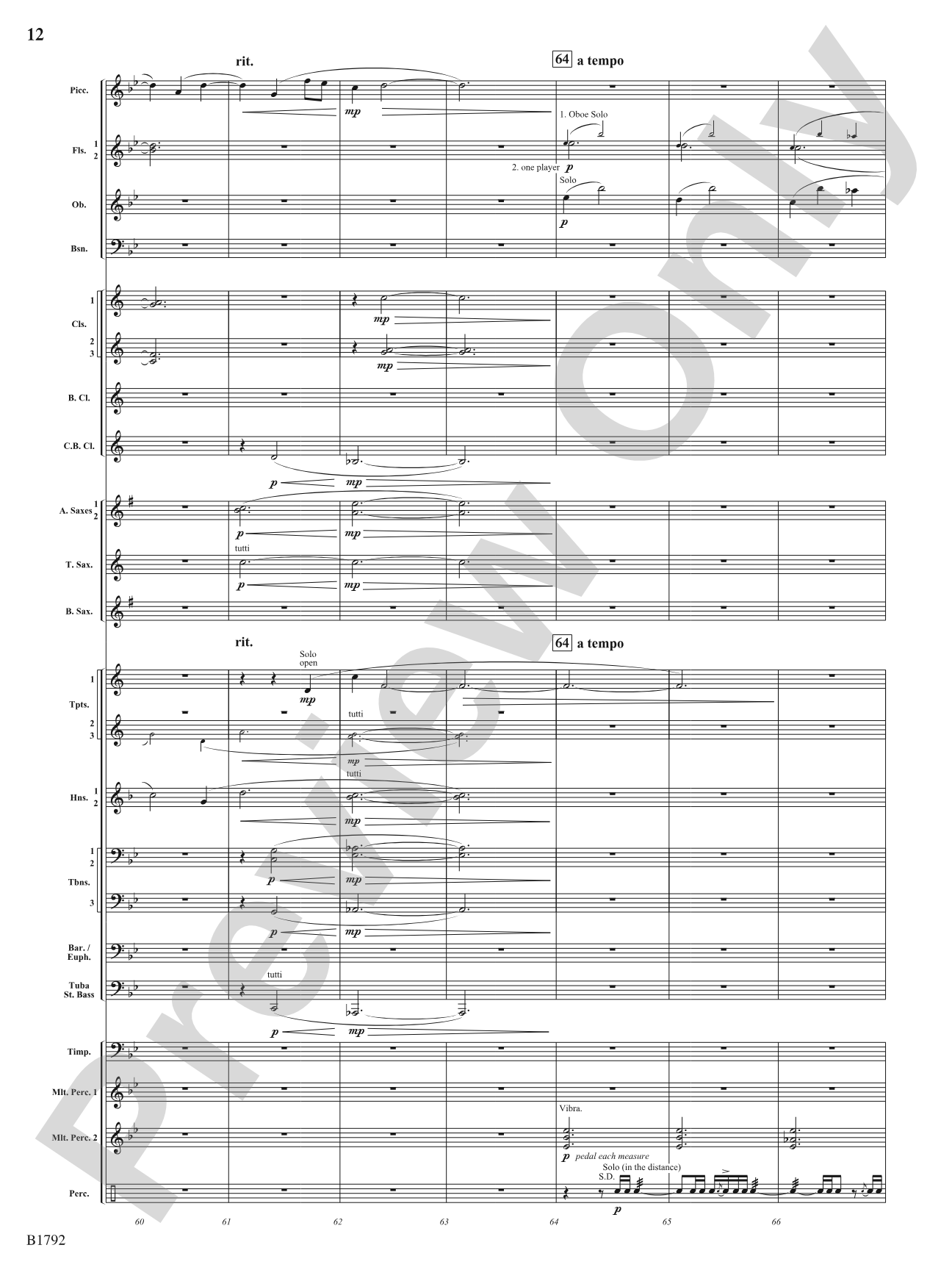 Miles of Blue: Concert Band Conductor Score & Parts