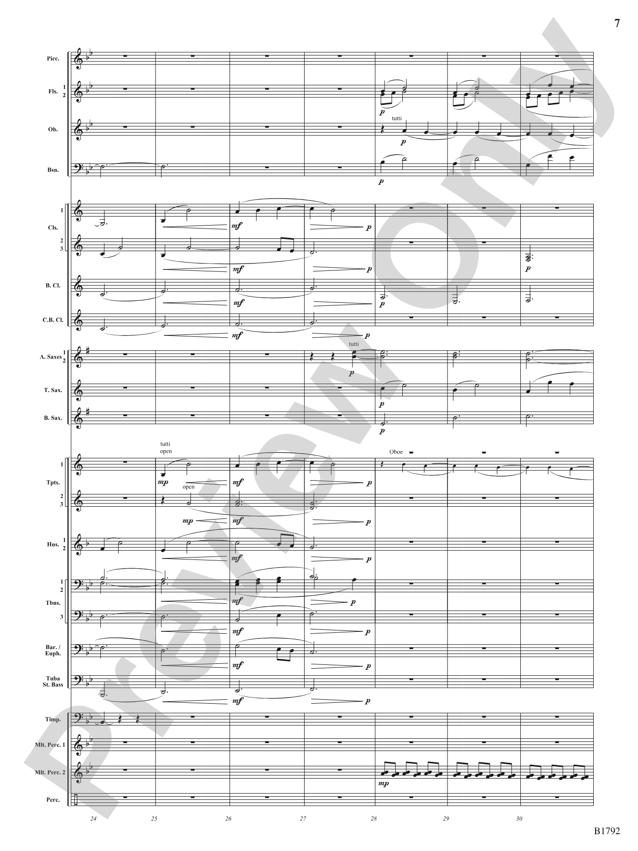 Miles of Blue: Concert Band Conductor Score & Parts
