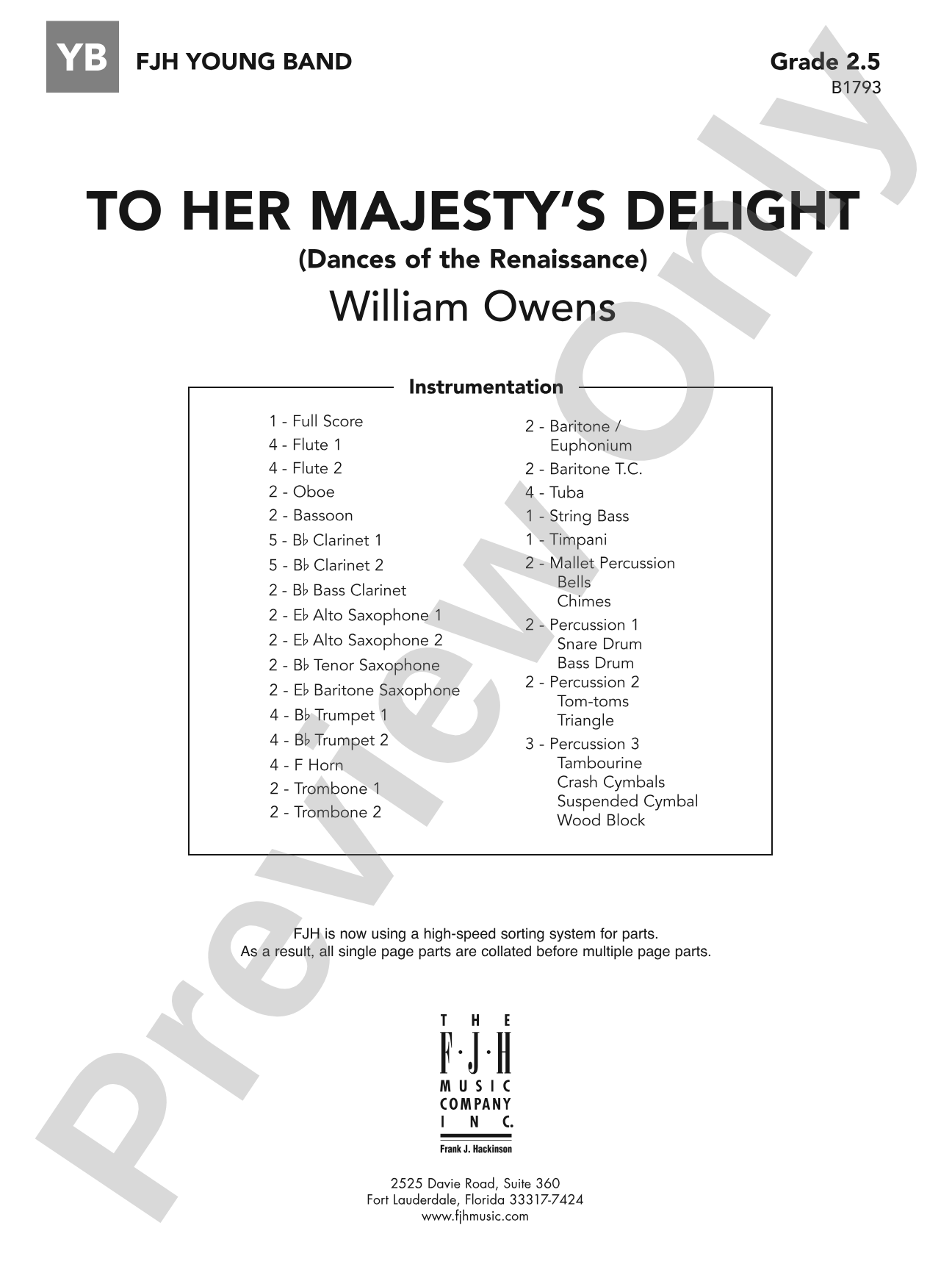 To Her Majesty's Delight: Concert Band Conductor Score & Parts