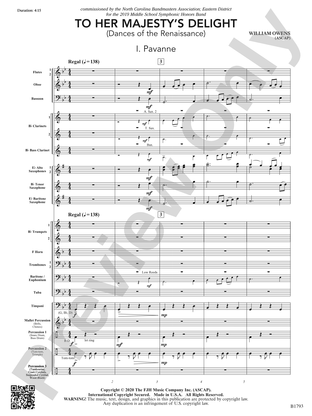 To Her Majesty's Delight: Concert Band Conductor Score & Parts