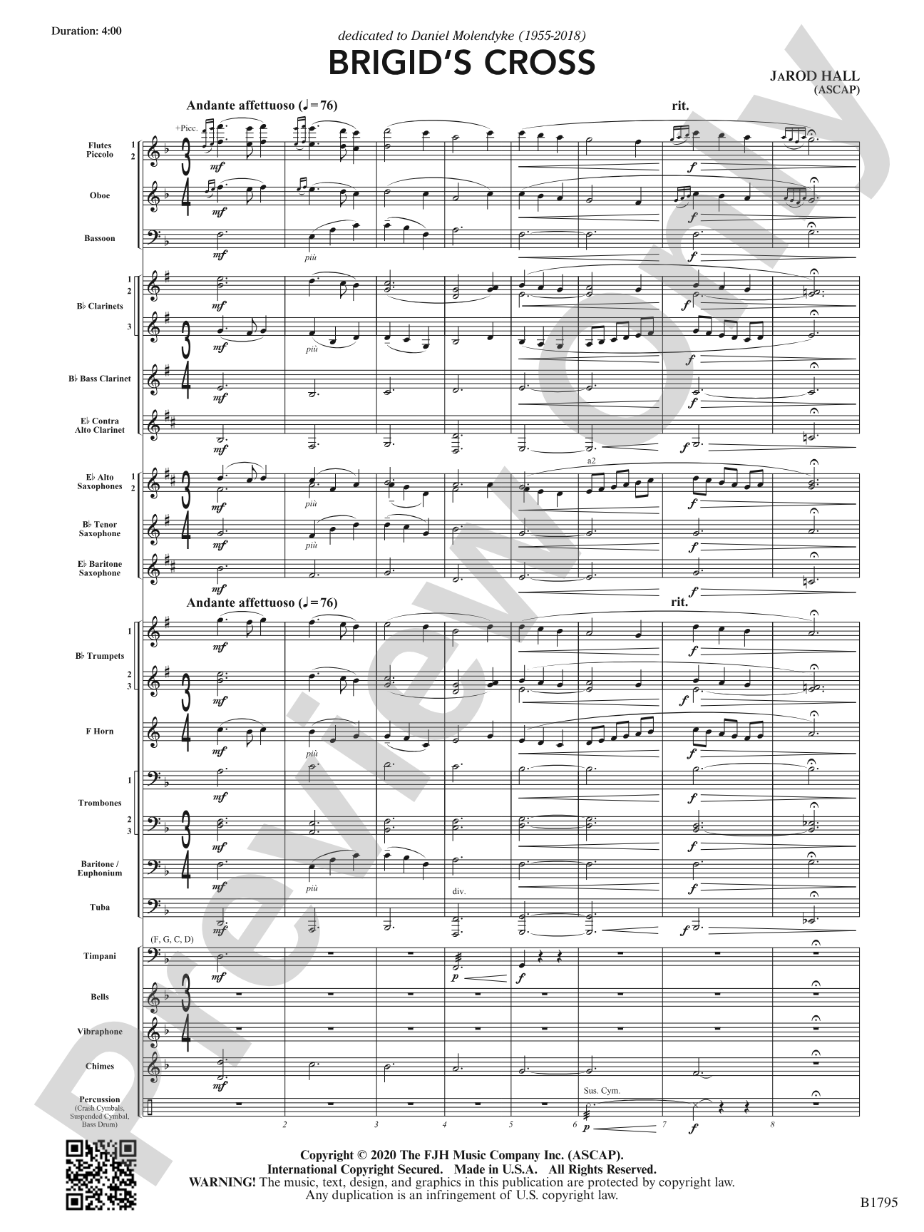 Brigid's Cross: Concert Band Conductor Score & Parts