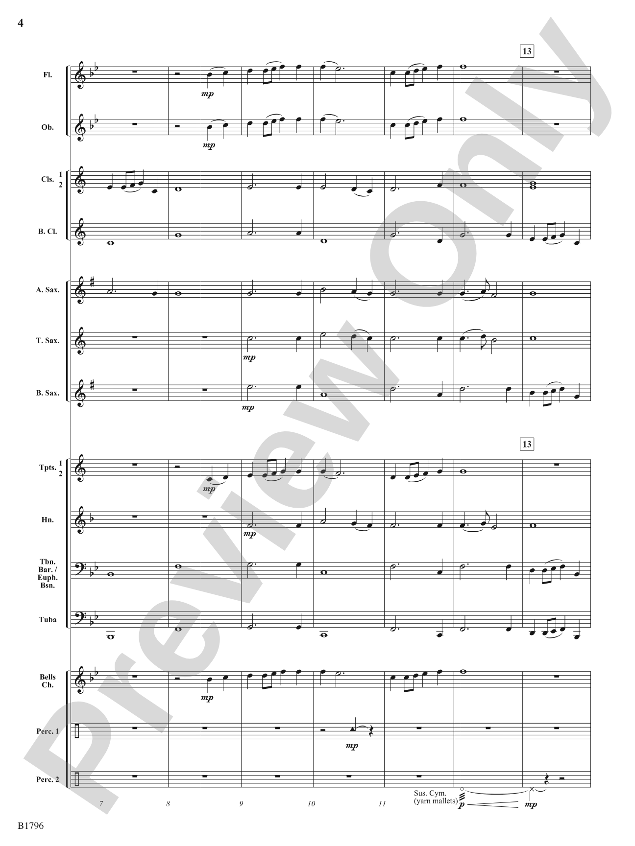 I Wandered Lonely as a Cloud (on a poem by William Wordsworth): Concert Band Conductor Score & Parts