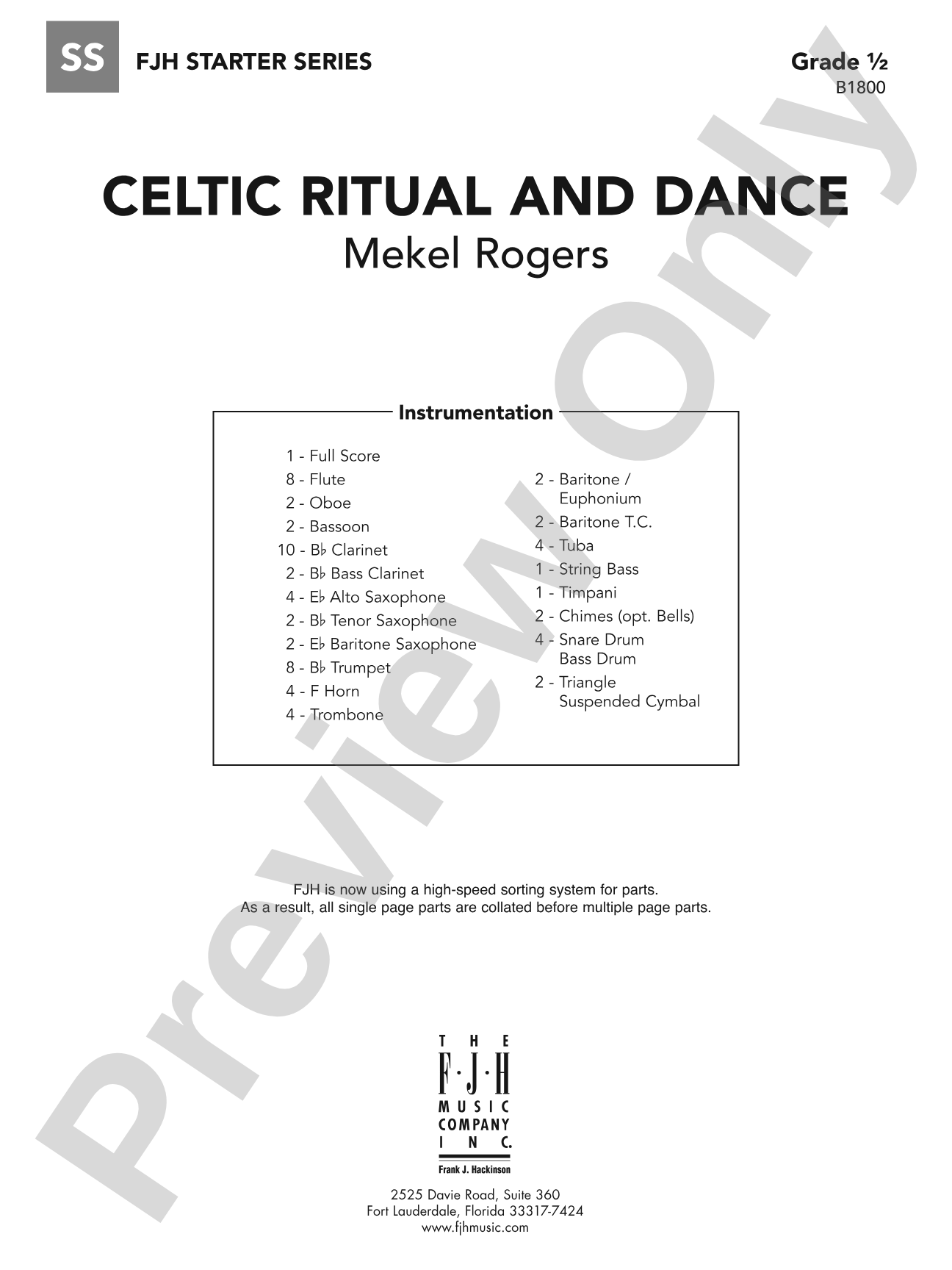 Celtic Ritual and Dance: Concert Band Conductor Score & Parts