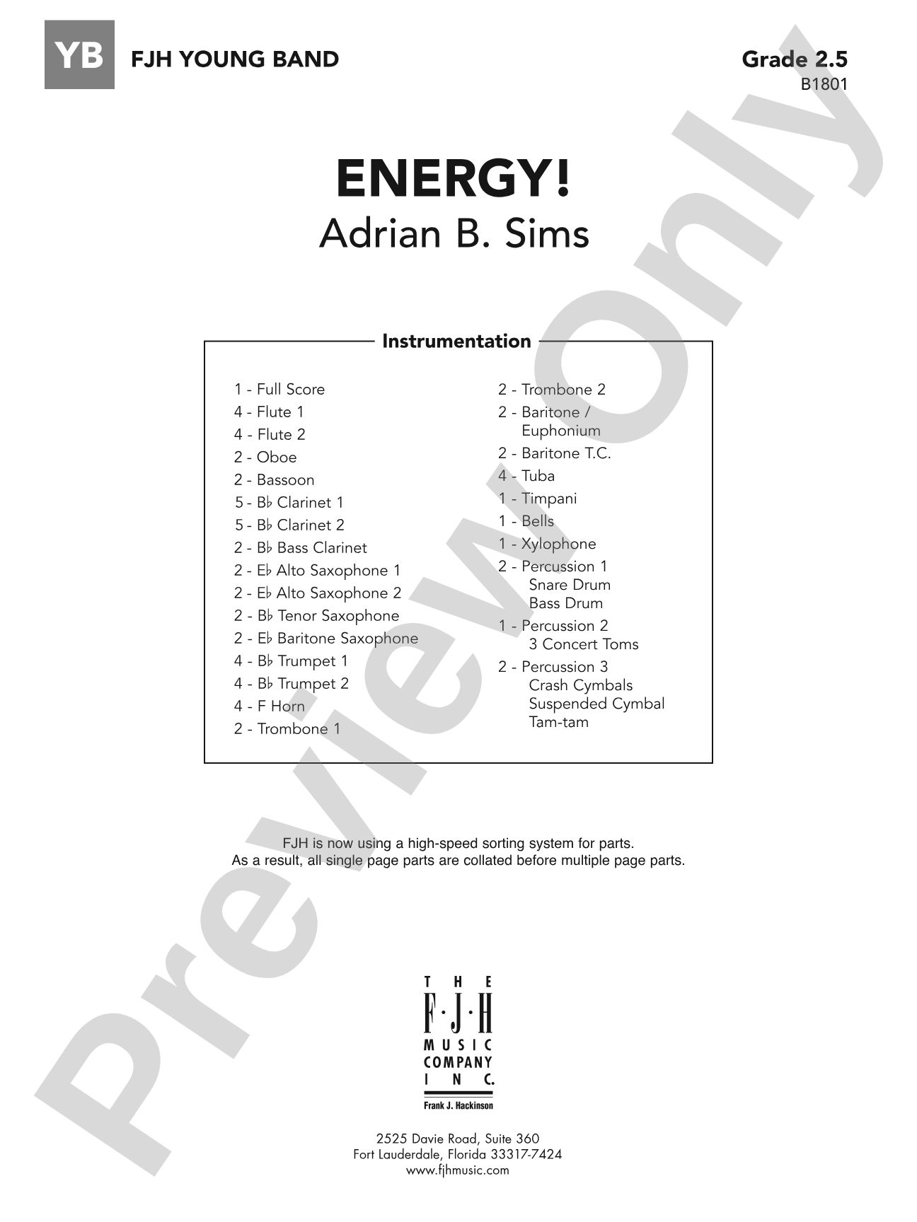 Energy!: Concert Band Conductor Score & Parts