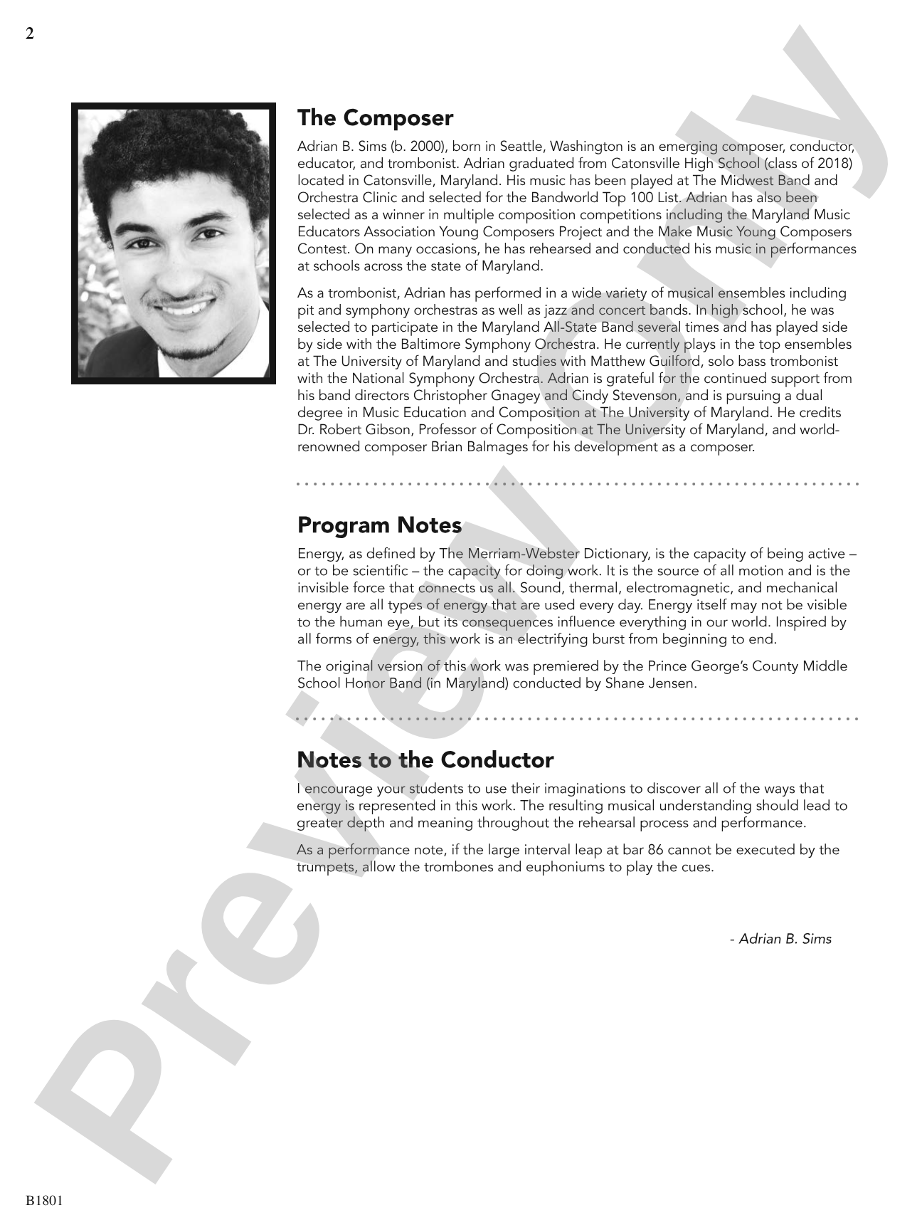 Energy!: Concert Band Conductor Score & Parts