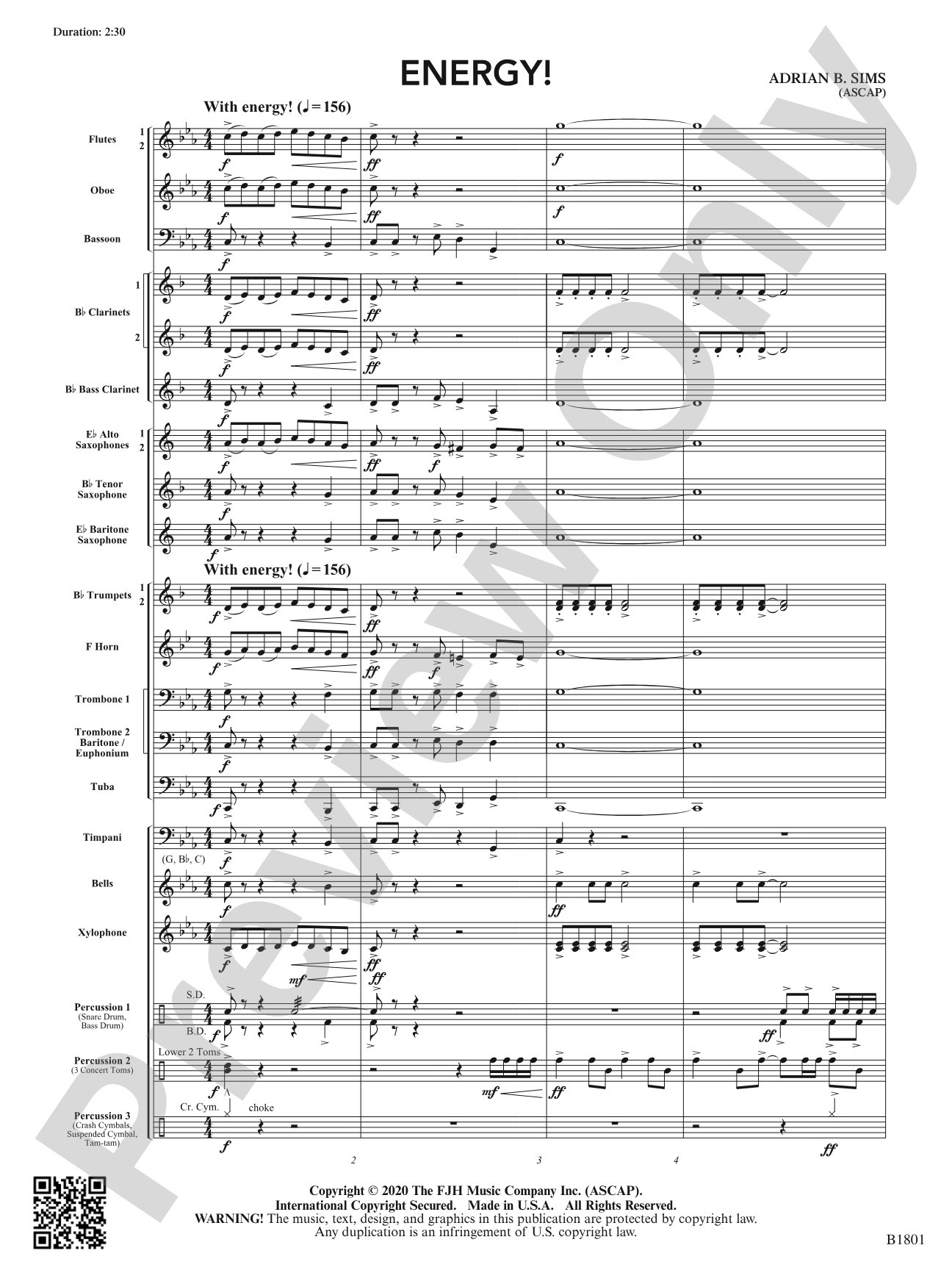 Energy!: Concert Band Conductor Score & Parts