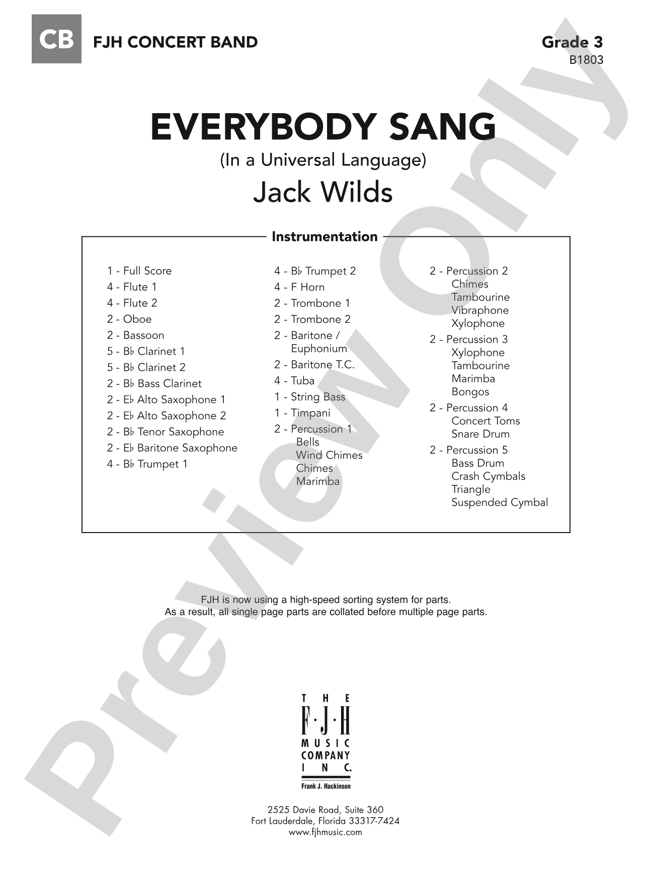 Everybody Sang (In a Universal Language): Concert Band Conductor Score & Parts