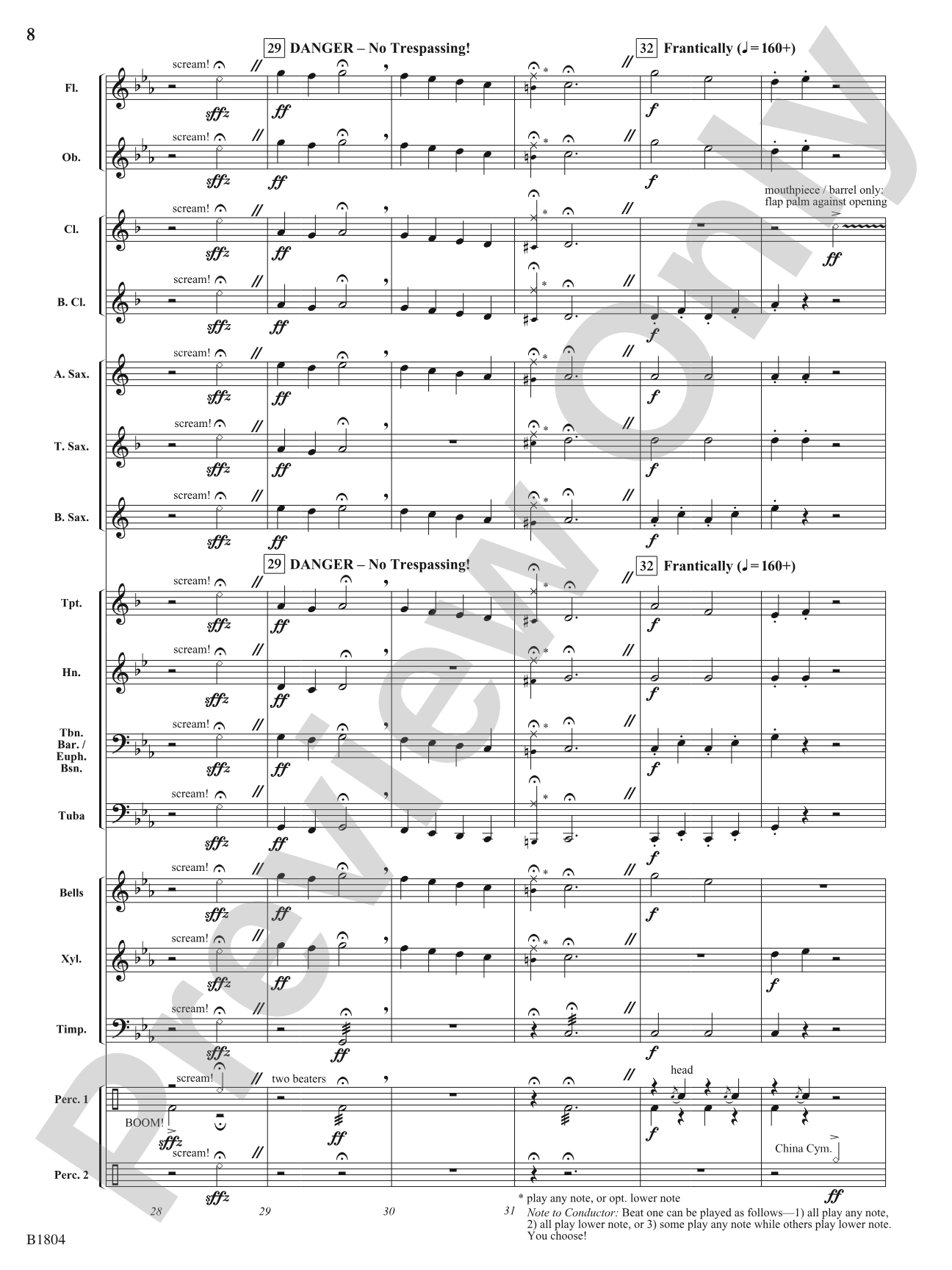 Spooky Mansion: Concert Band Conductor Score & Parts
