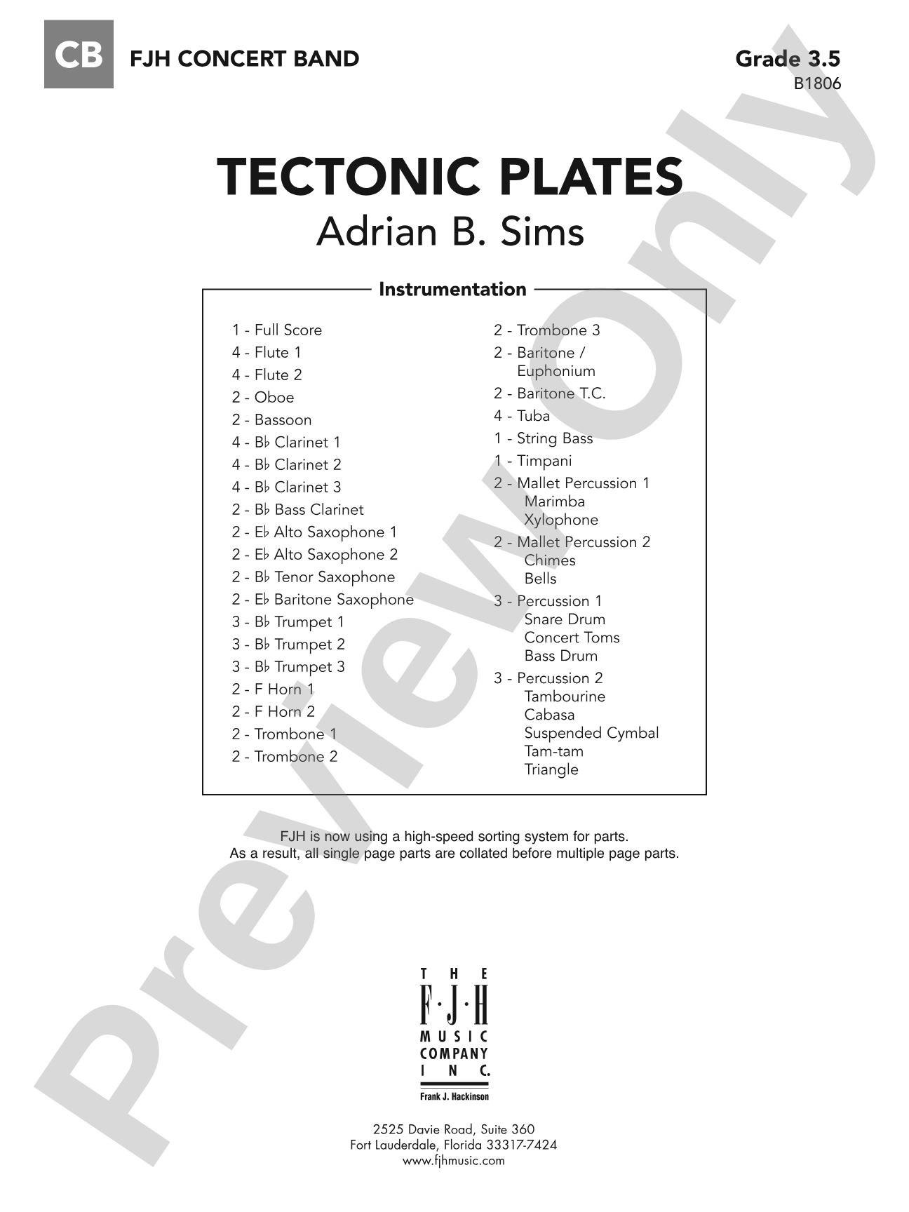 Tectonic Plates: Concert Band Conductor Score & Parts