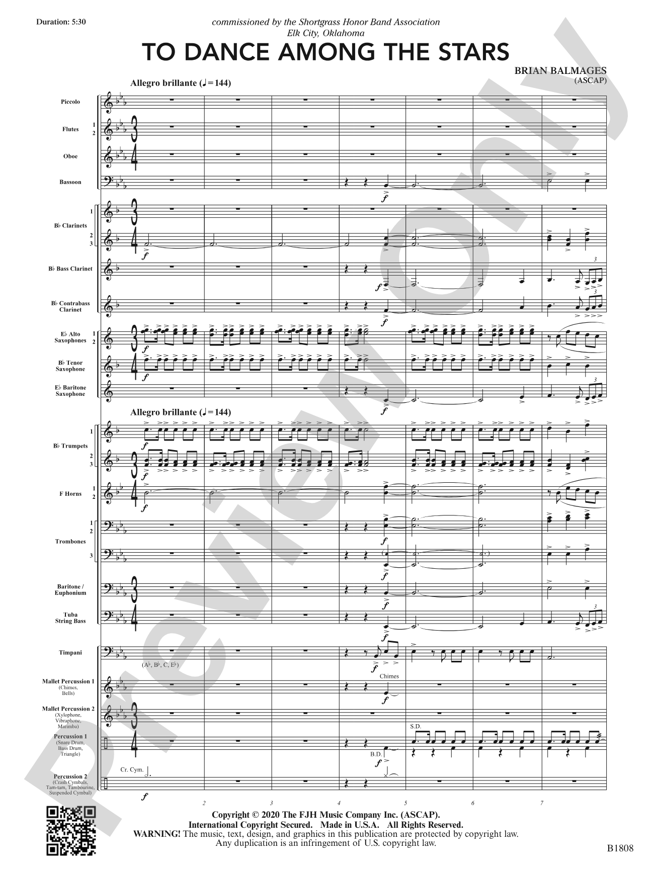 To Dance Among the Stars: Concert Band Conductor Score & Parts