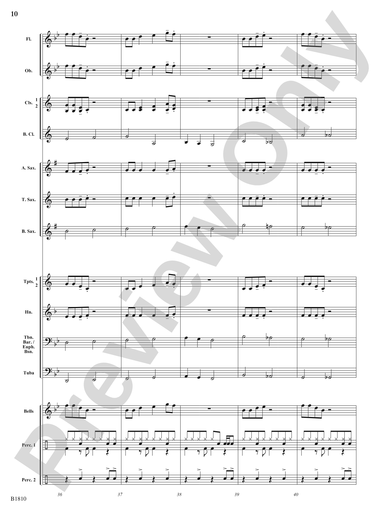 Fair Shake (Rock 'n' Roll Tambourine Feature): Concert Band Conductor Score & Parts