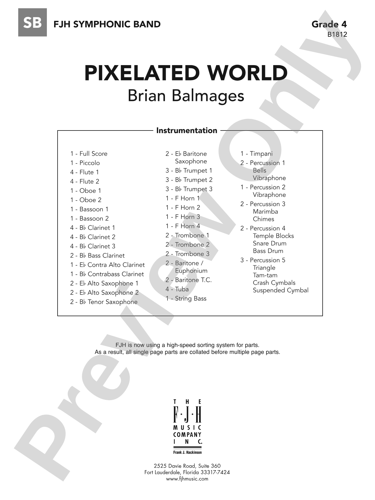 Pixelated World: Concert Band Conductor Score & Parts