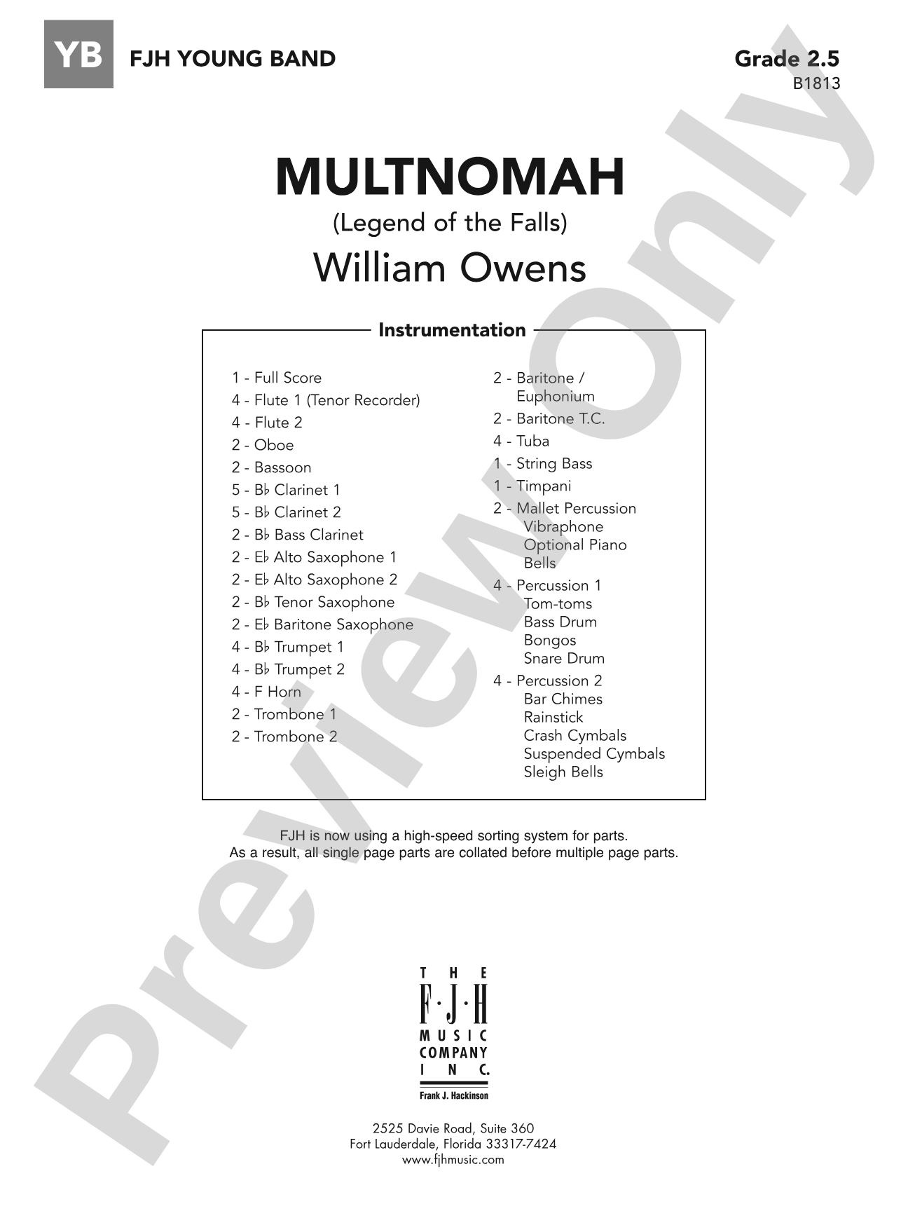 Multnomah (Legend of the Falls): Concert Band Conductor Score & Parts