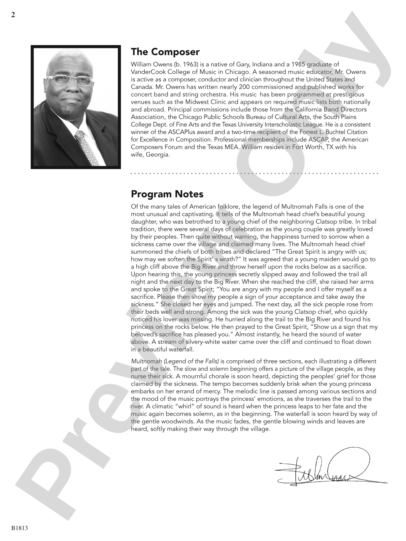 Multnomah (Legend of the Falls): Concert Band Conductor Score & Parts