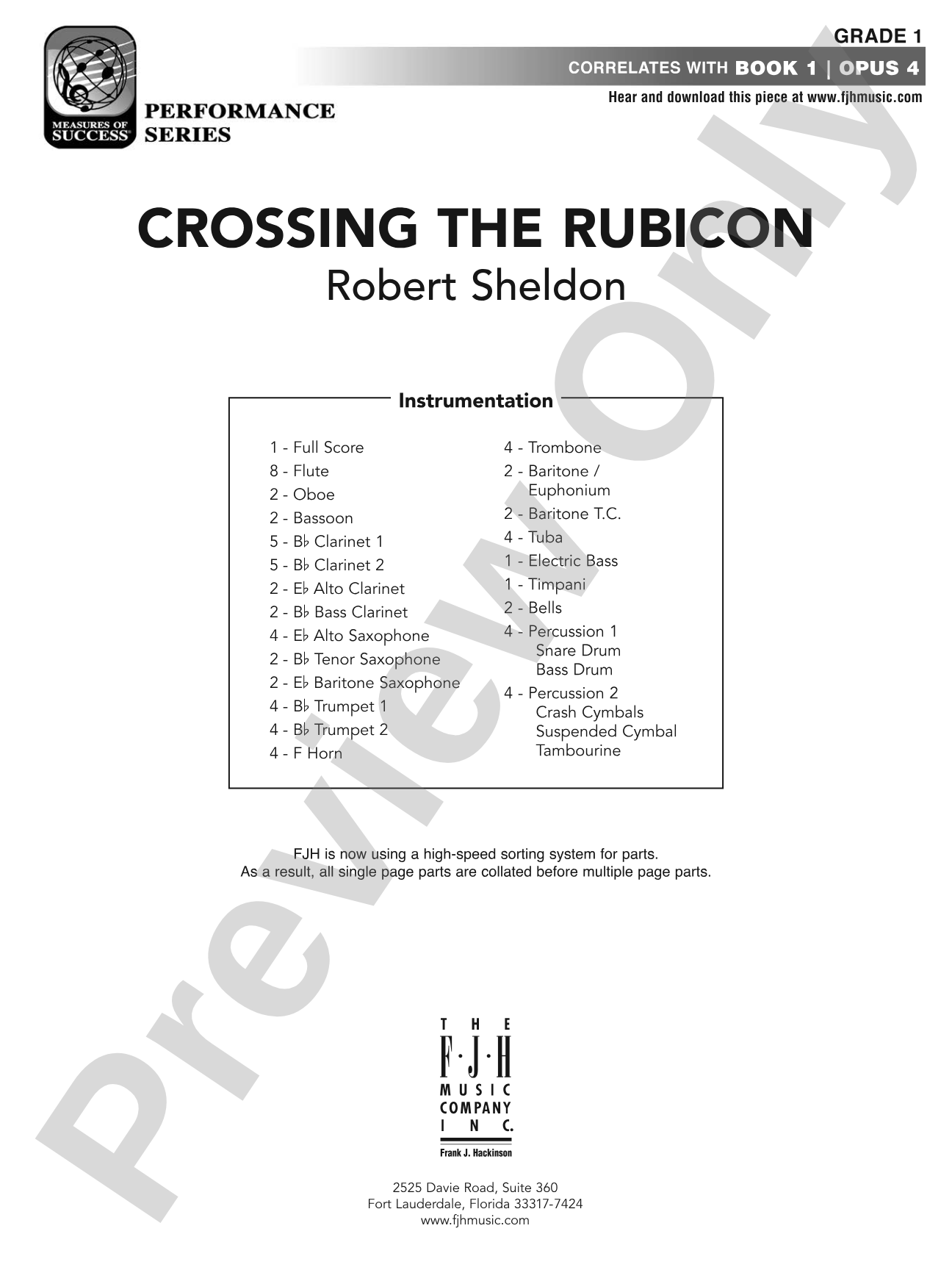 Crossing the Rubicon: Concert Band Conductor Score & Parts