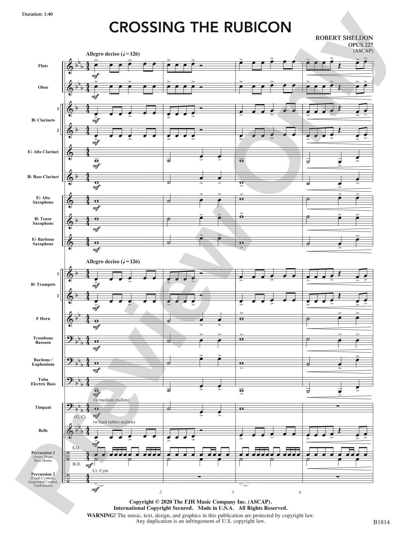 Crossing the Rubicon: Concert Band Conductor Score & Parts