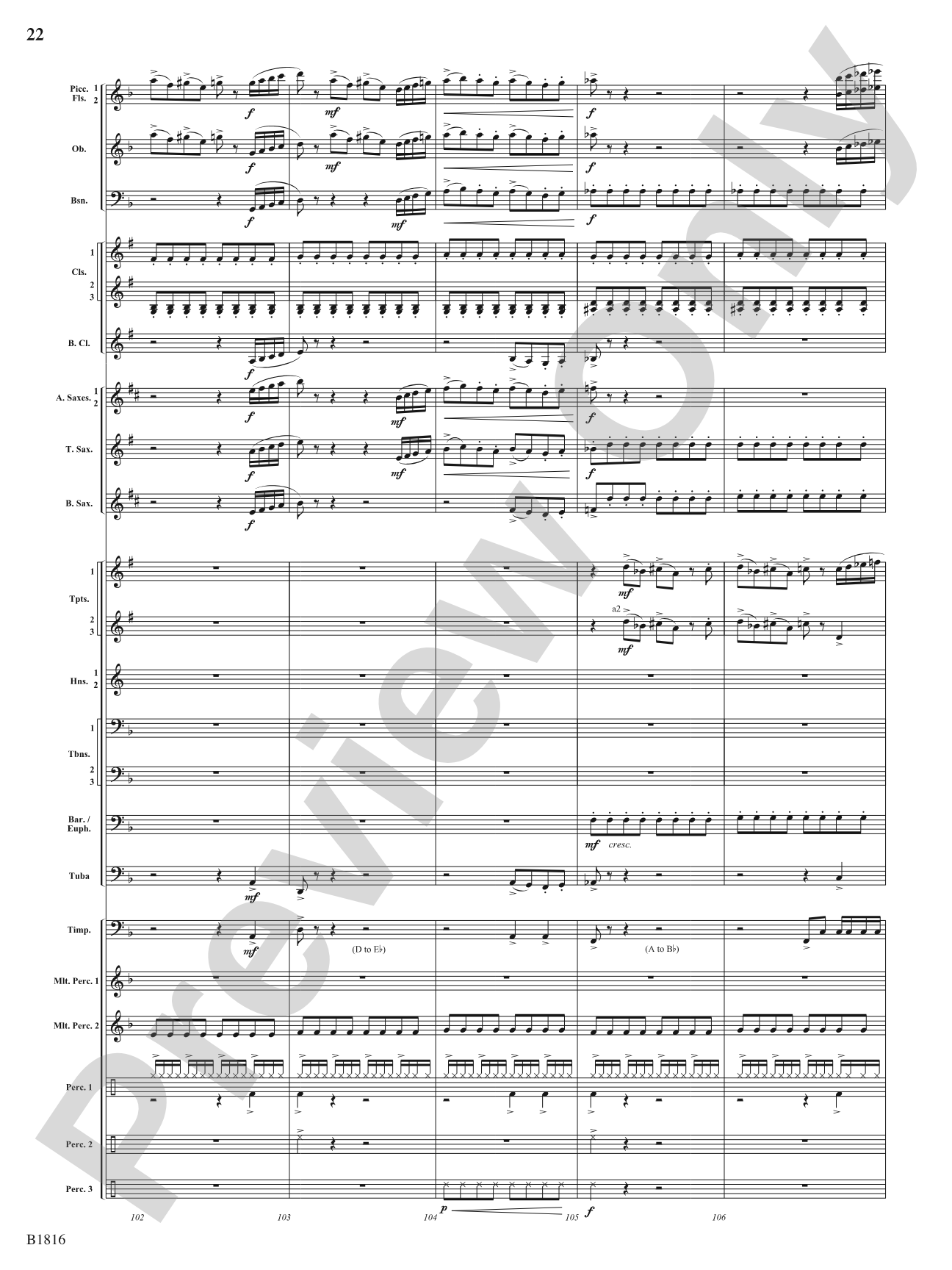 Sultana: 1865: Concert Band Conductor Score & Parts