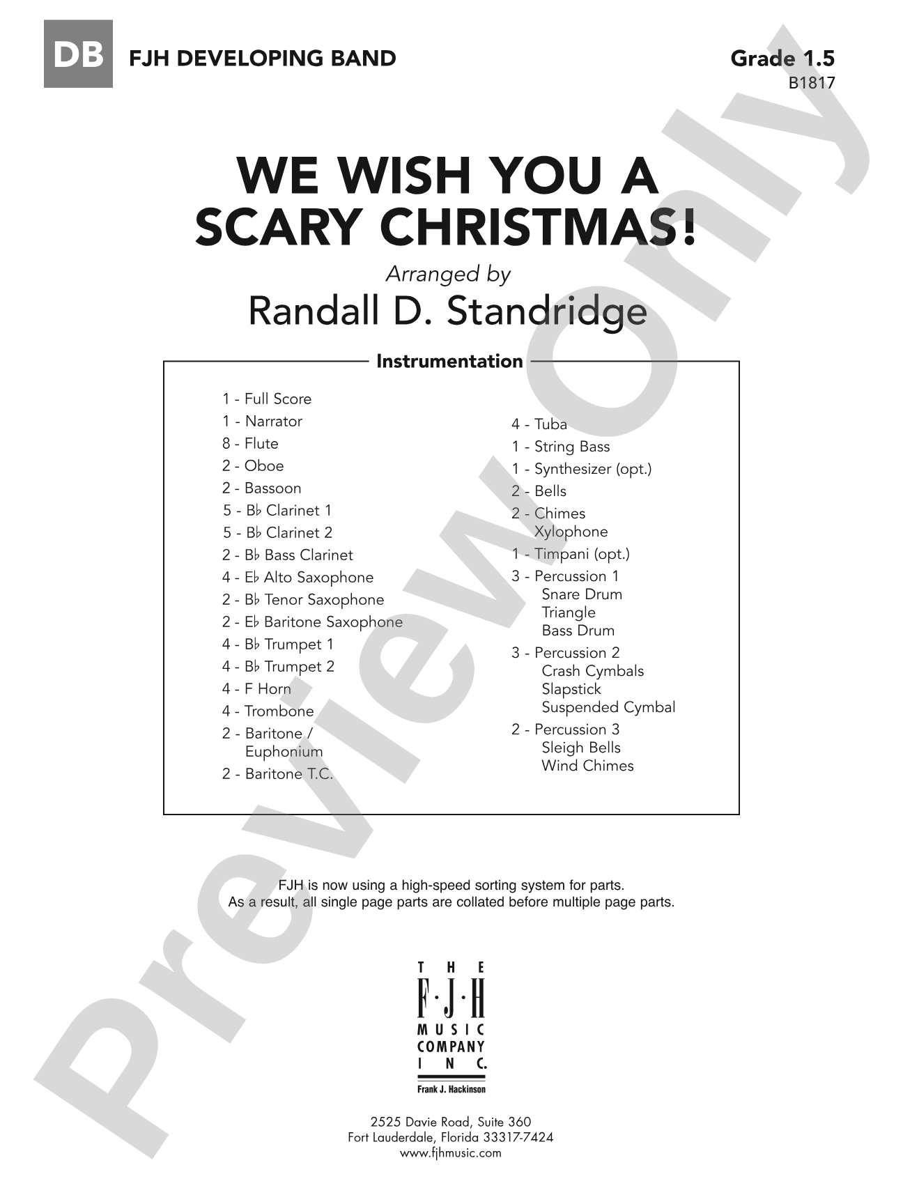 We Wish You a Scary Christmas!: Concert Band Conductor Score & Parts