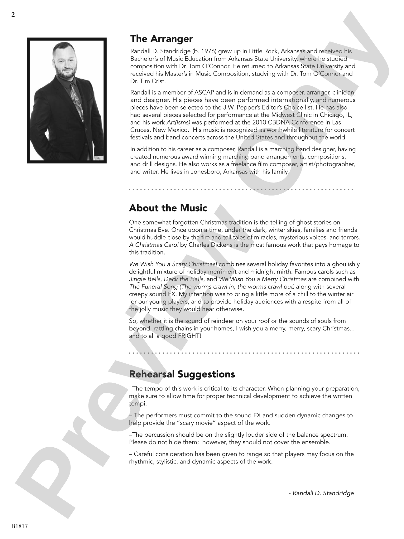 We Wish You a Scary Christmas!: Concert Band Conductor Score & Parts
