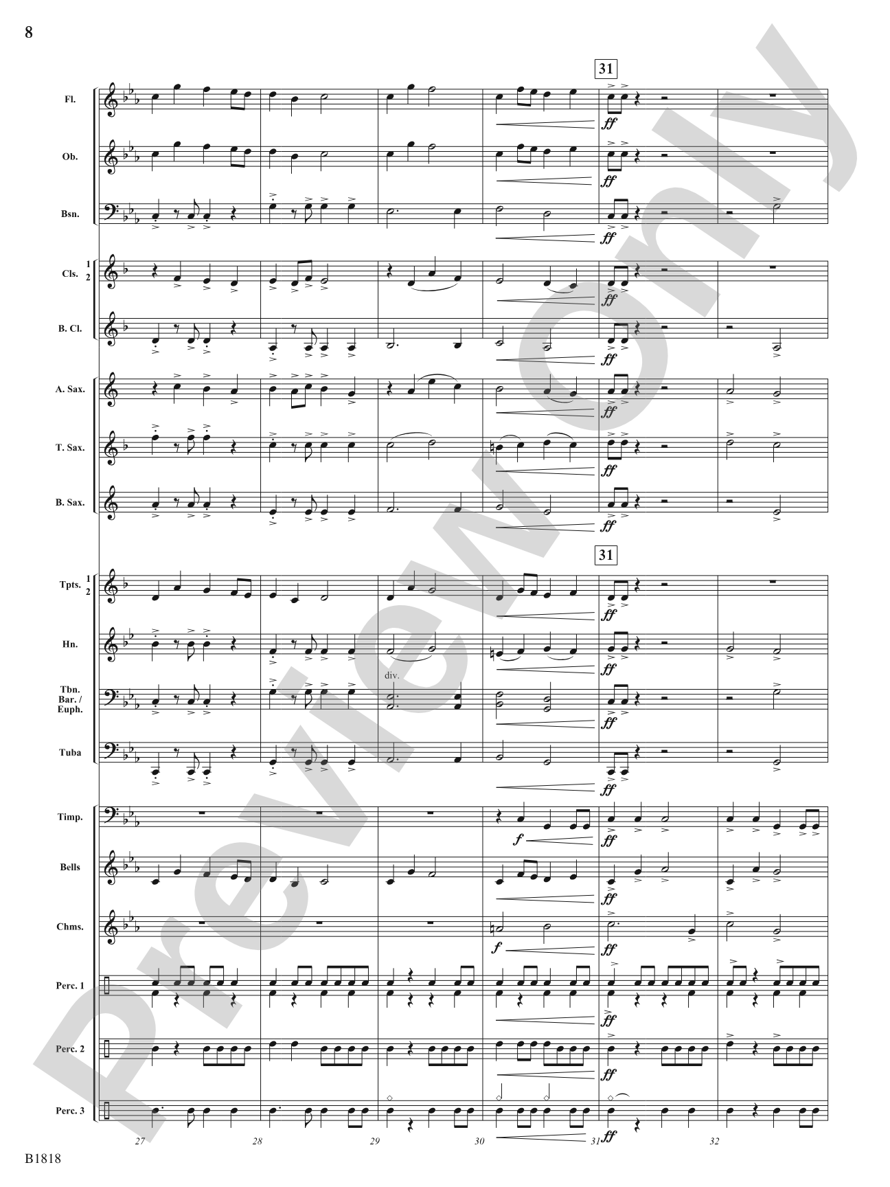 Champions Rising: Concert Band Conductor Score & Parts