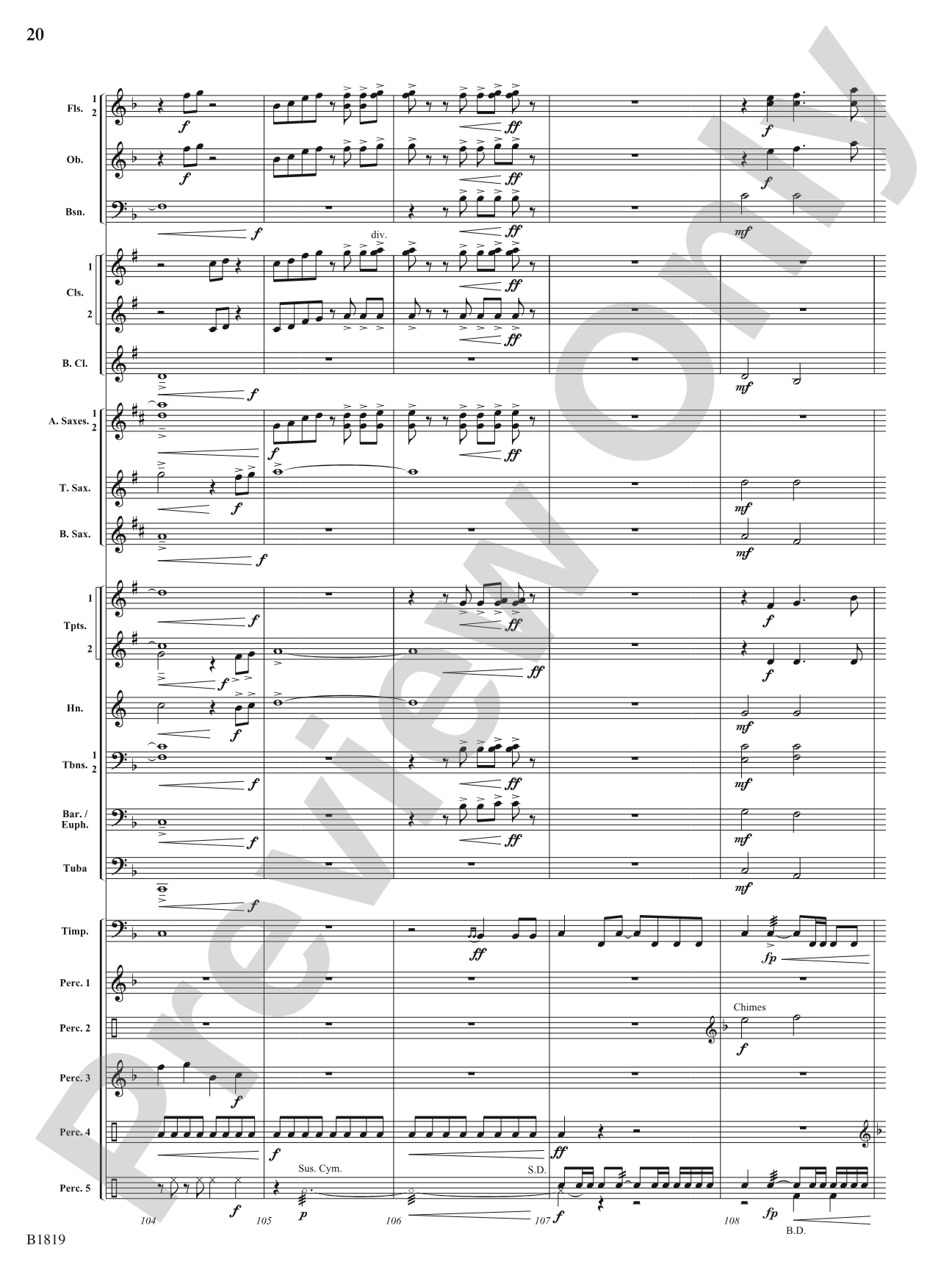 Wellspring: Concert Band Conductor Score & Parts