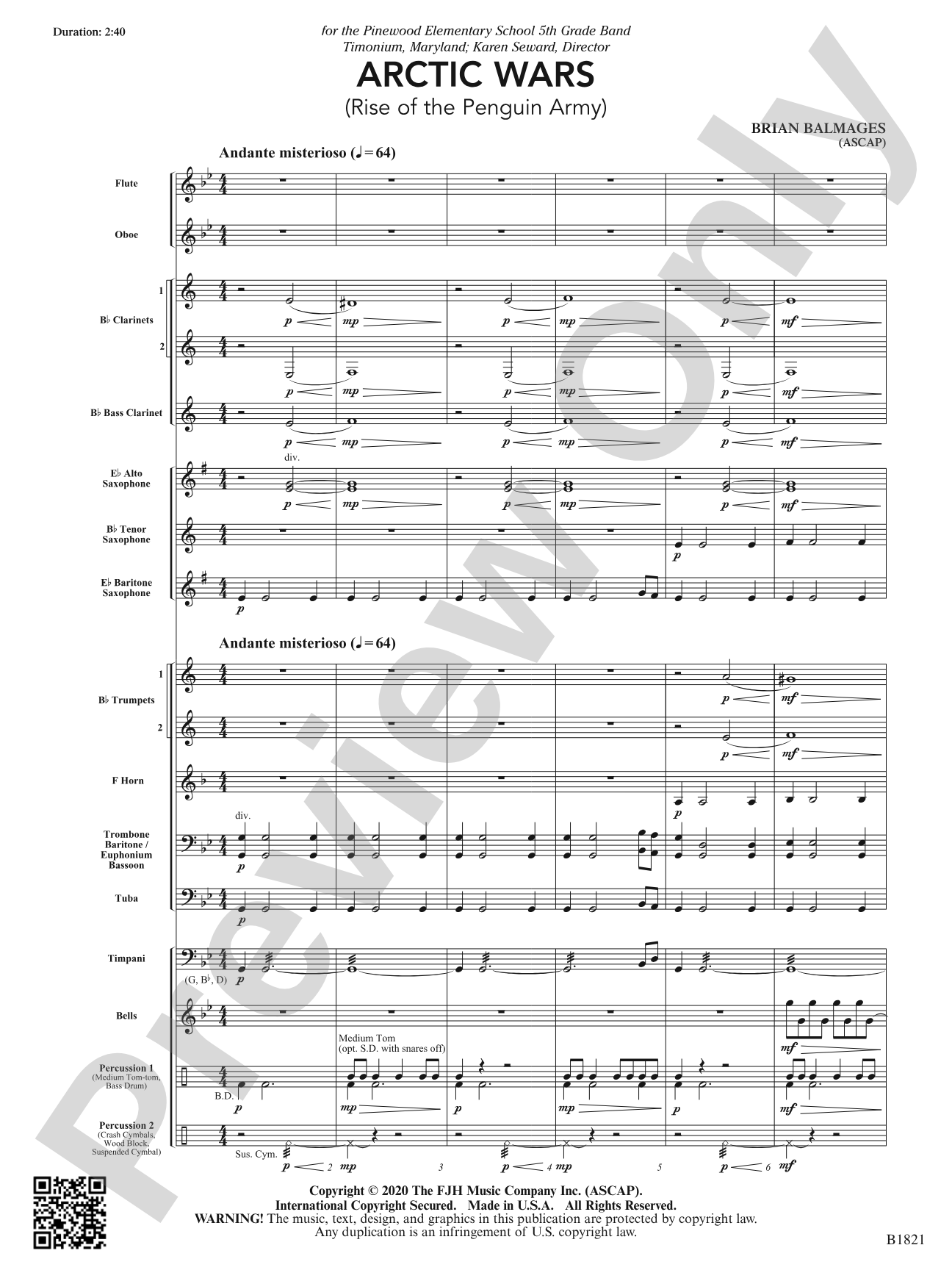 Arctic Wars (Rise of the Penguin Army): Concert Band Conductor Score & Parts