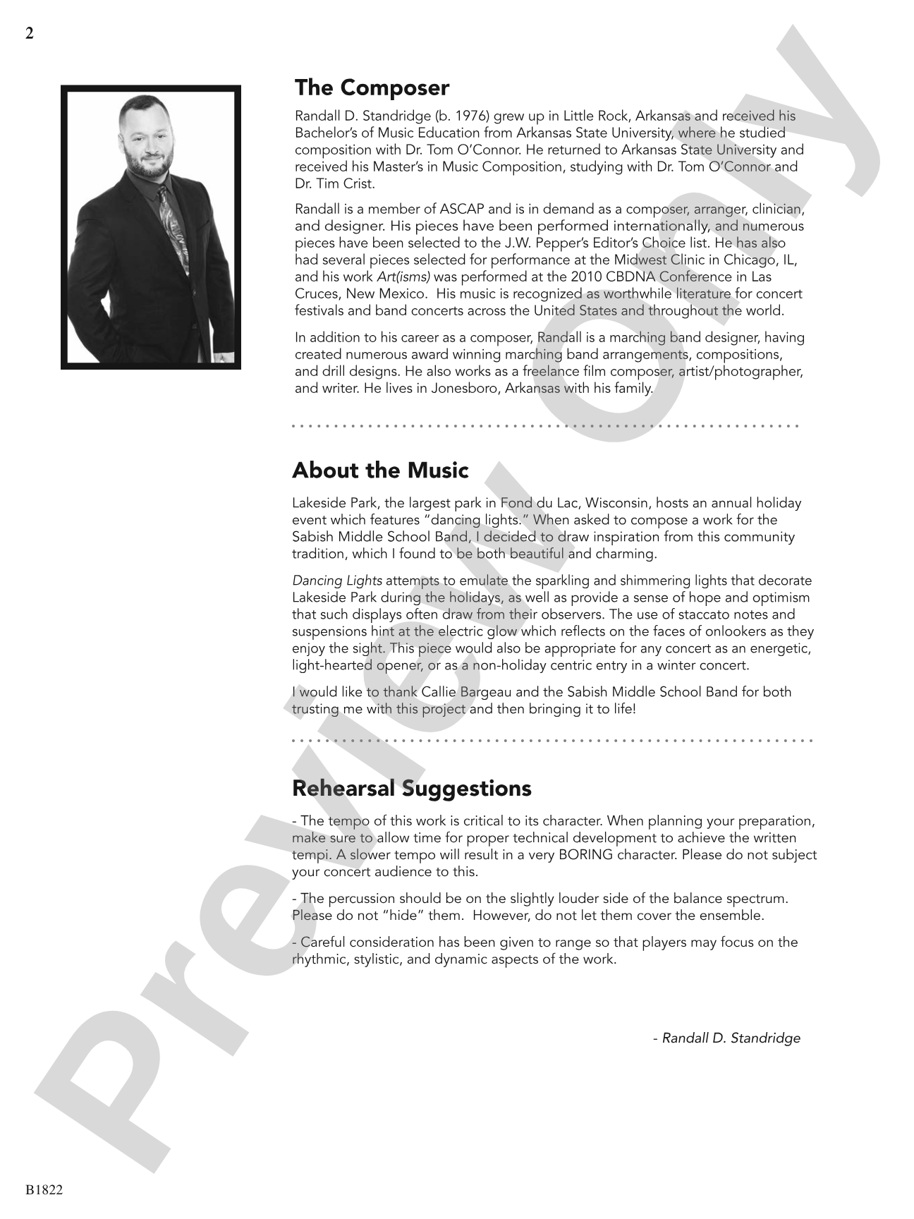 Dancing Lights: Concert Band Conductor Score & Parts