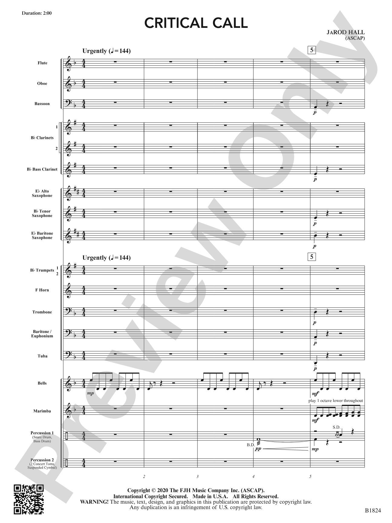 Critical Call: Concert Band Conductor Score & Parts