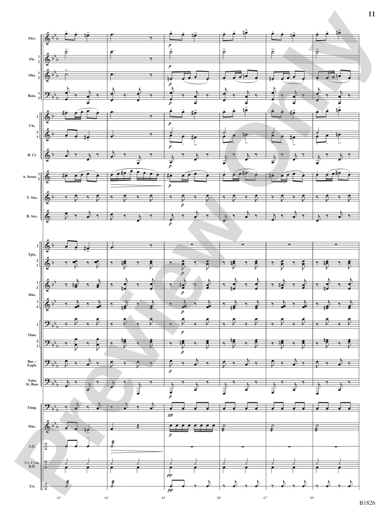 Slavonic Dance No. 7 (Opus 46): Concert Band Conductor Score & Parts