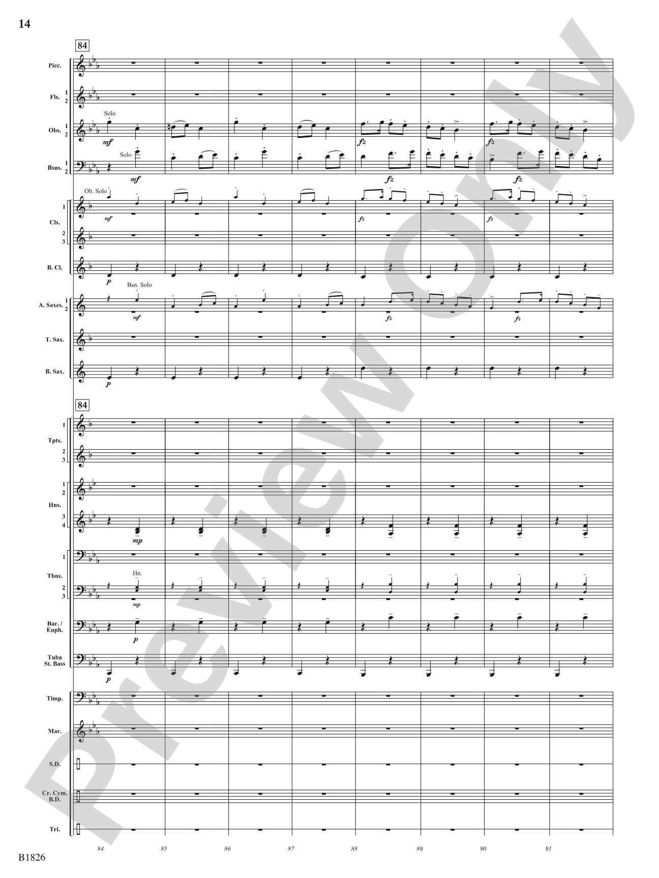 Slavonic Dance No. 7 (Opus 46): Concert Band Conductor Score & Parts