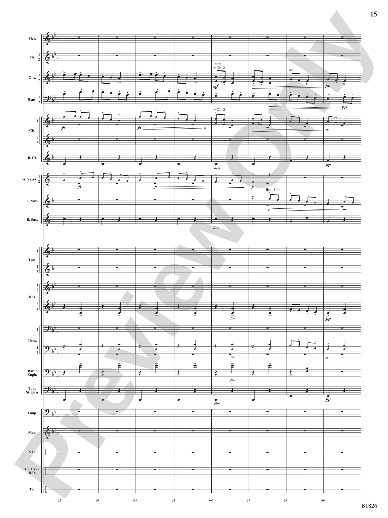 Slavonic Dance No. 7 (Opus 46): Concert Band Conductor Score & Parts