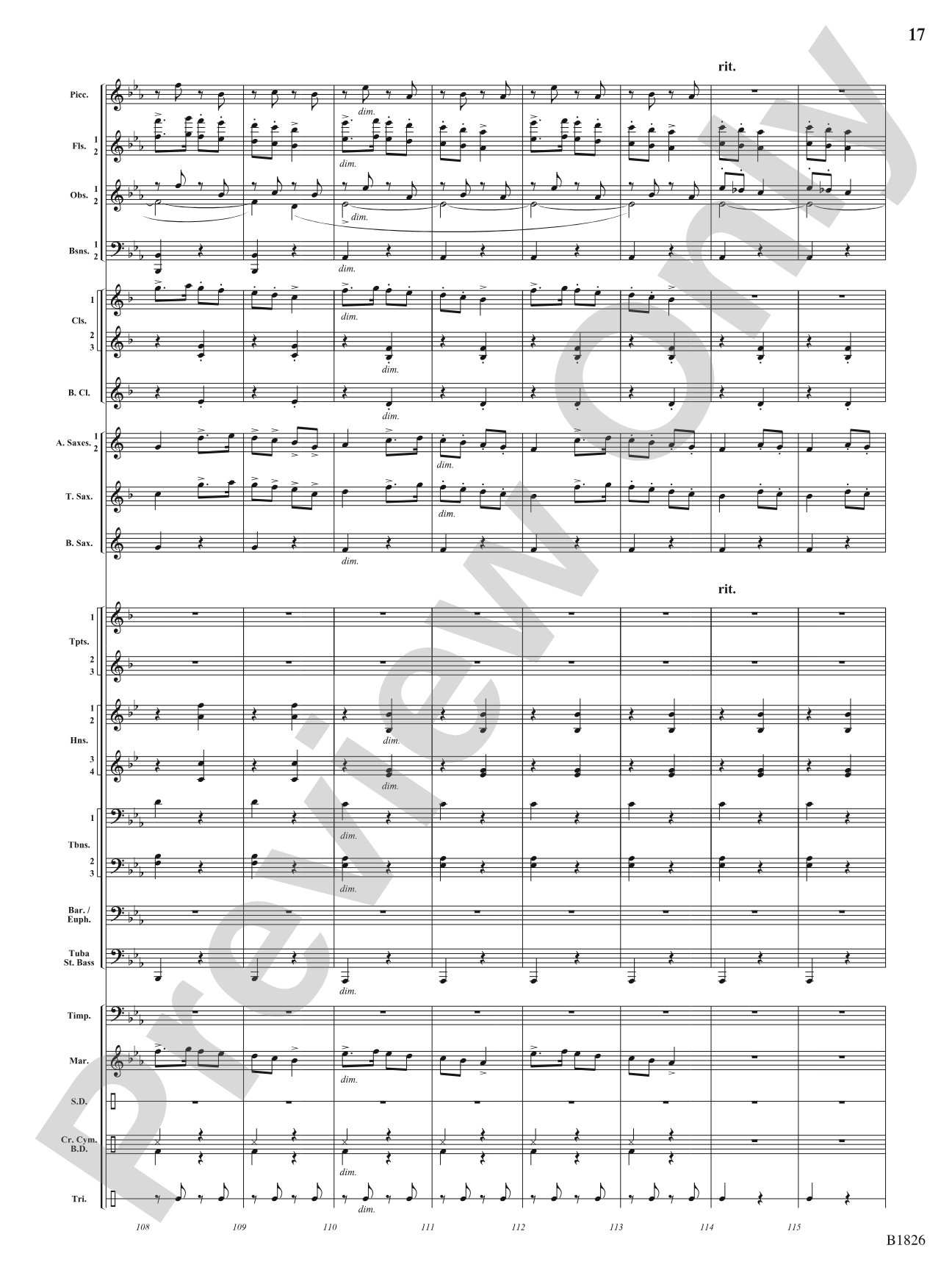 Slavonic Dance No. 7 (Opus 46): Concert Band Conductor Score & Parts