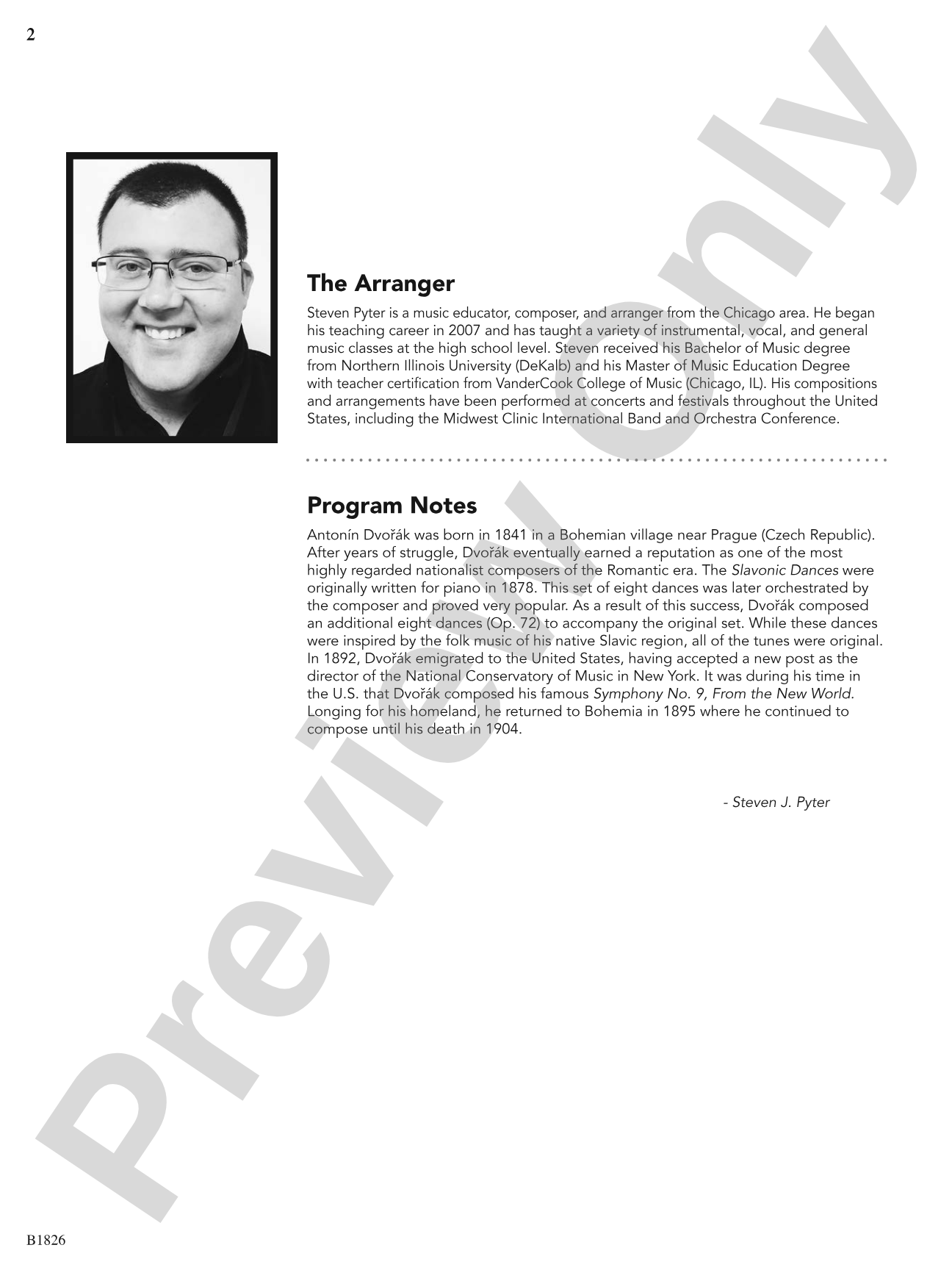 Slavonic Dance No. 7 (Opus 46): Concert Band Conductor Score & Parts