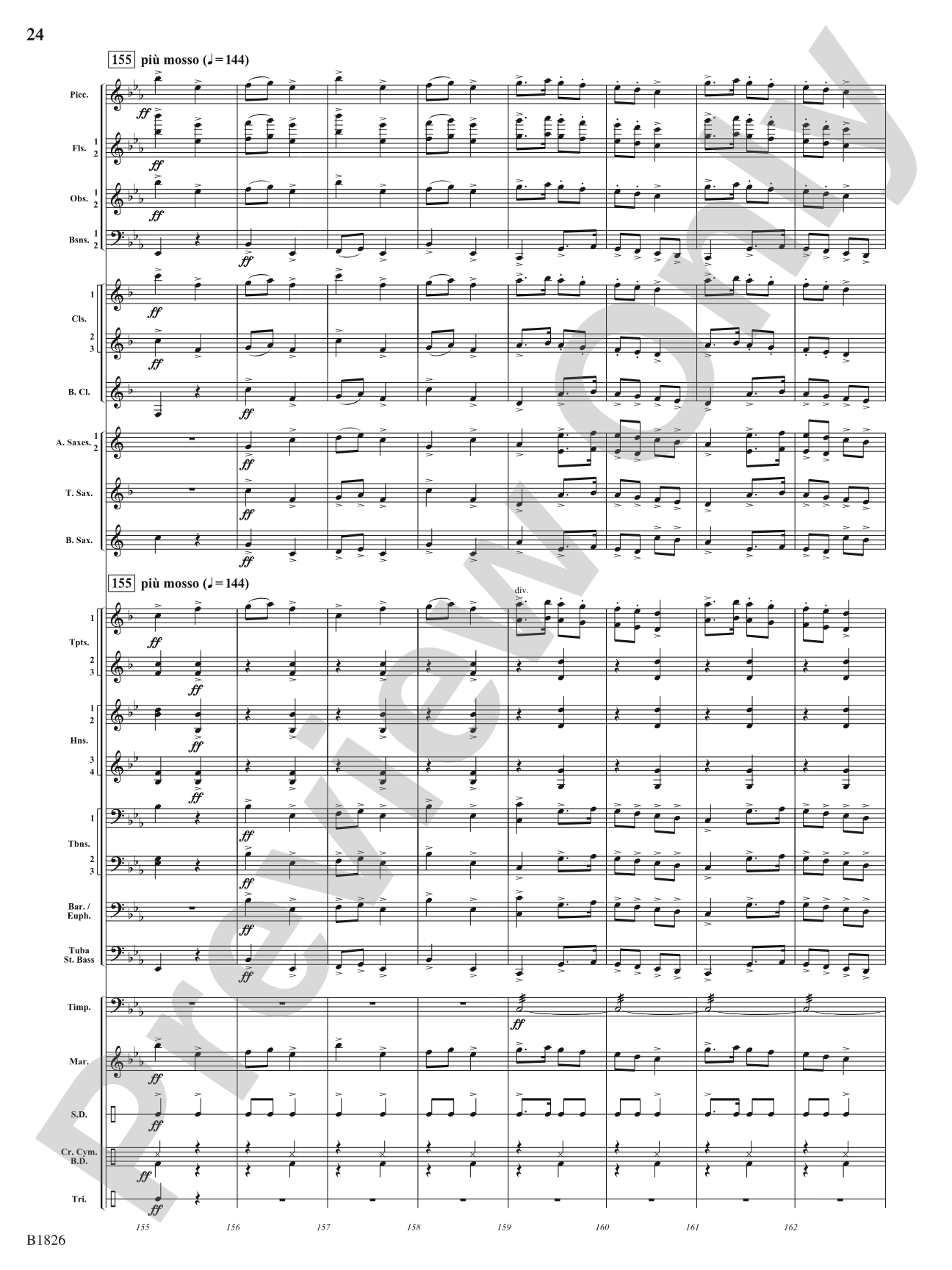 Slavonic Dance No. 7 (Opus 46): Concert Band Conductor Score & Parts
