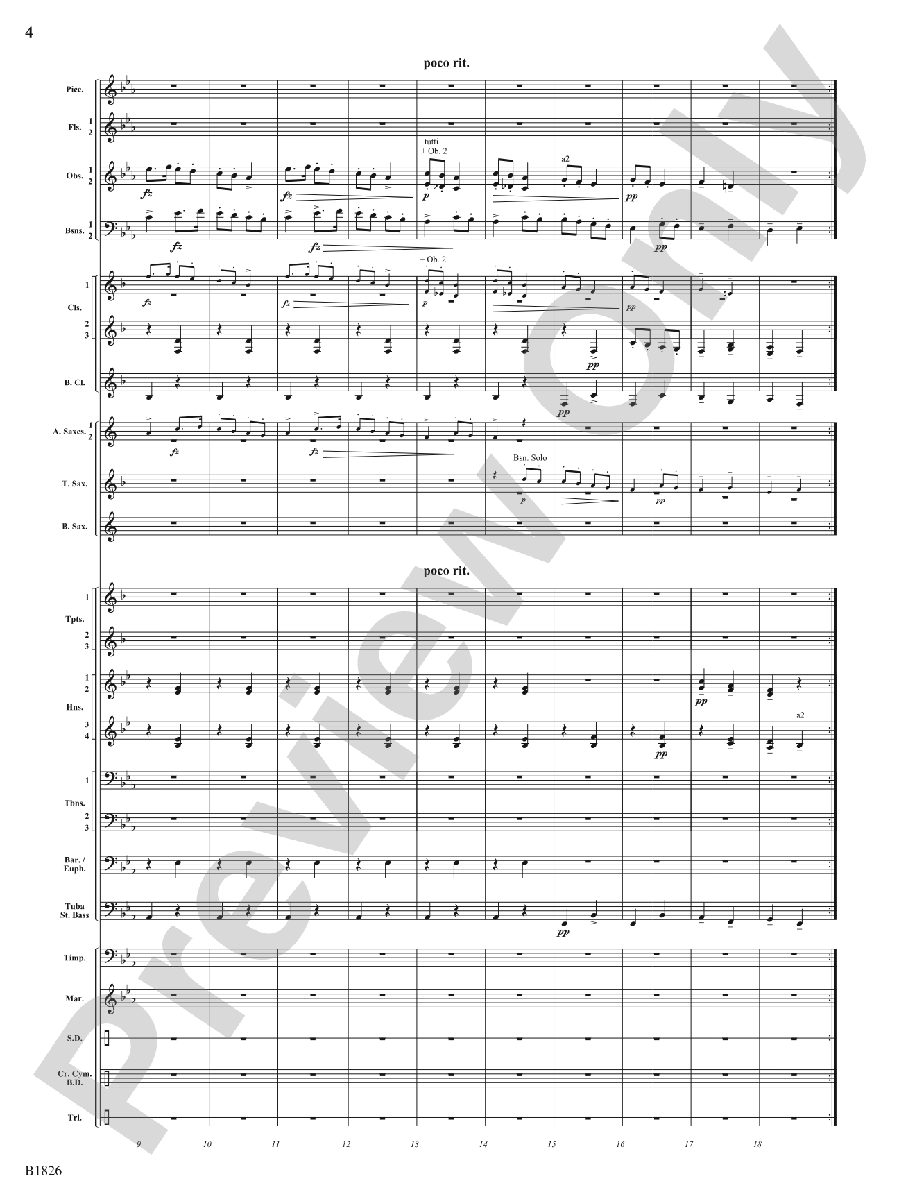 Slavonic Dance No. 7 (Opus 46): Concert Band Conductor Score & Parts