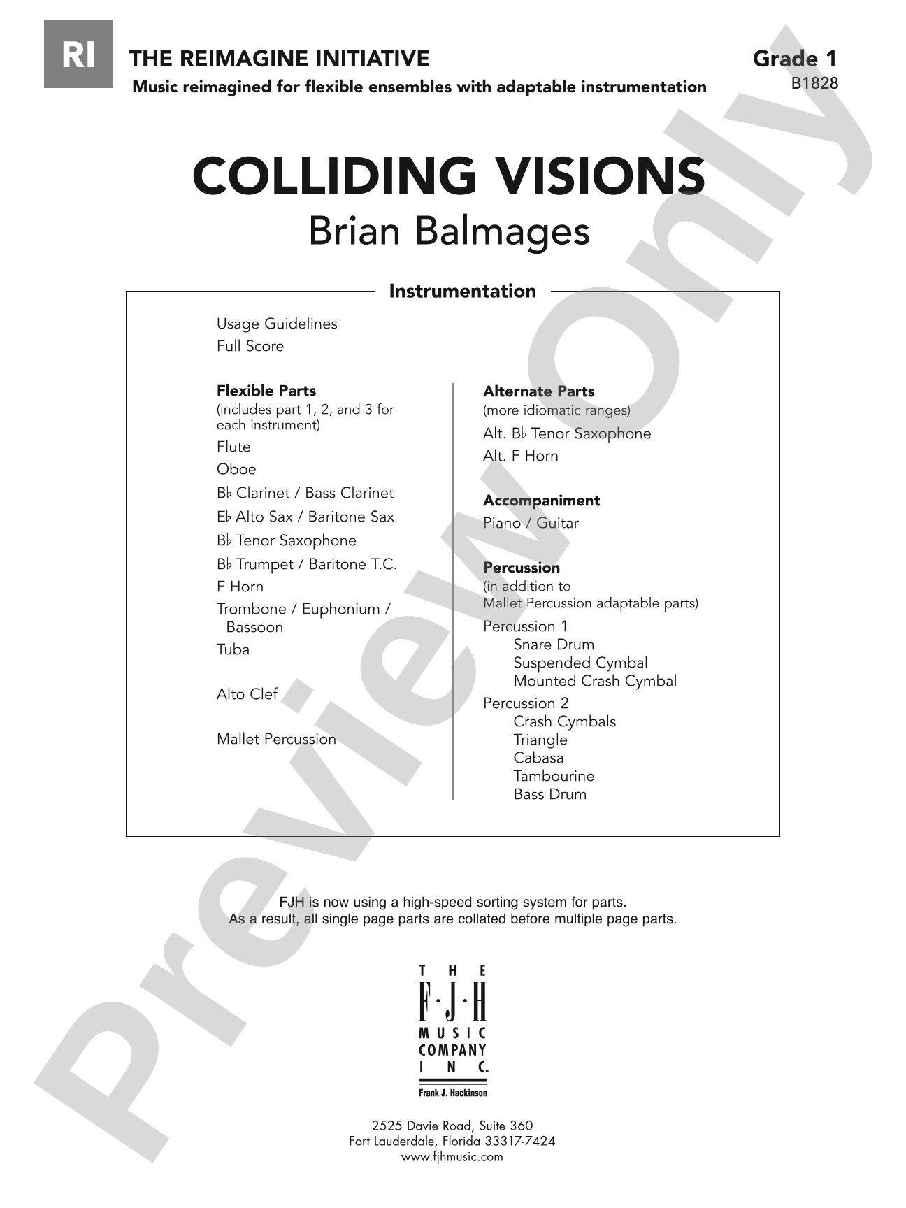 Colliding Visions: Flexible Band/String Ensemble Score & Parts